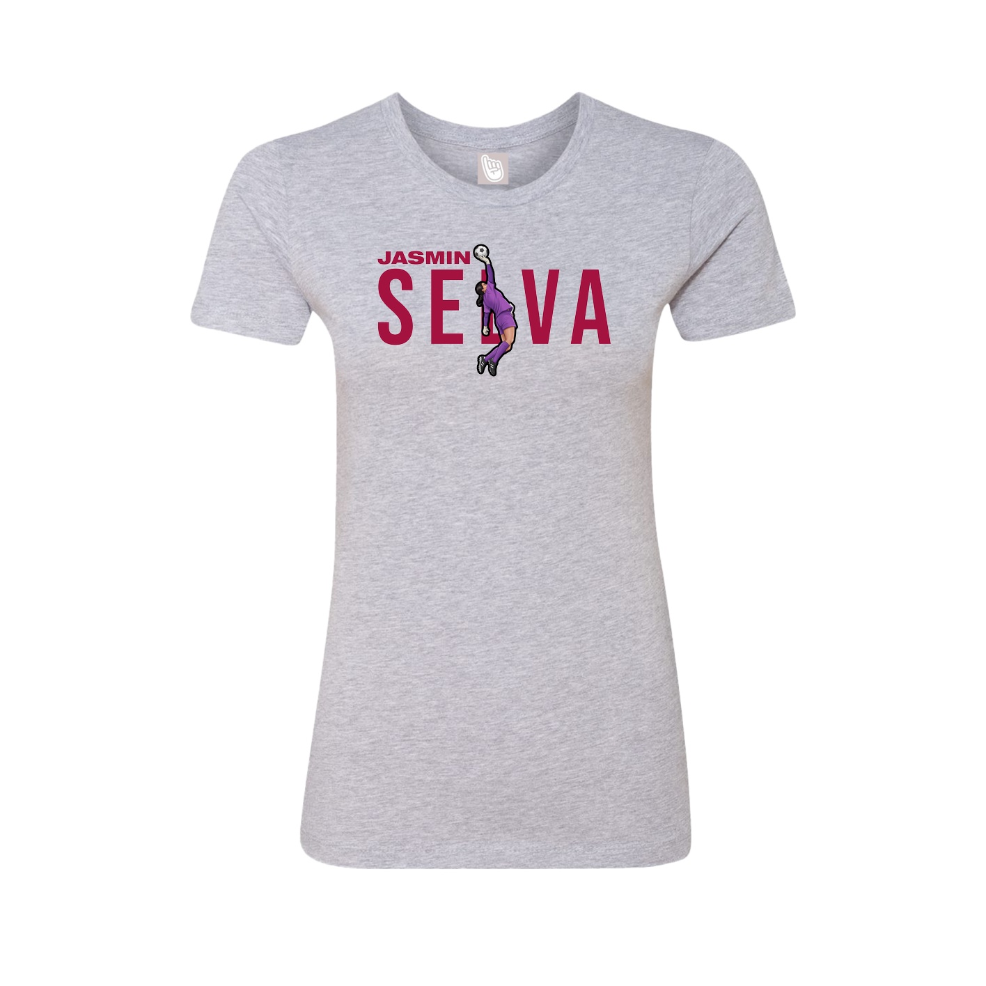 Fitted Women's Tee — Player Name in Grey