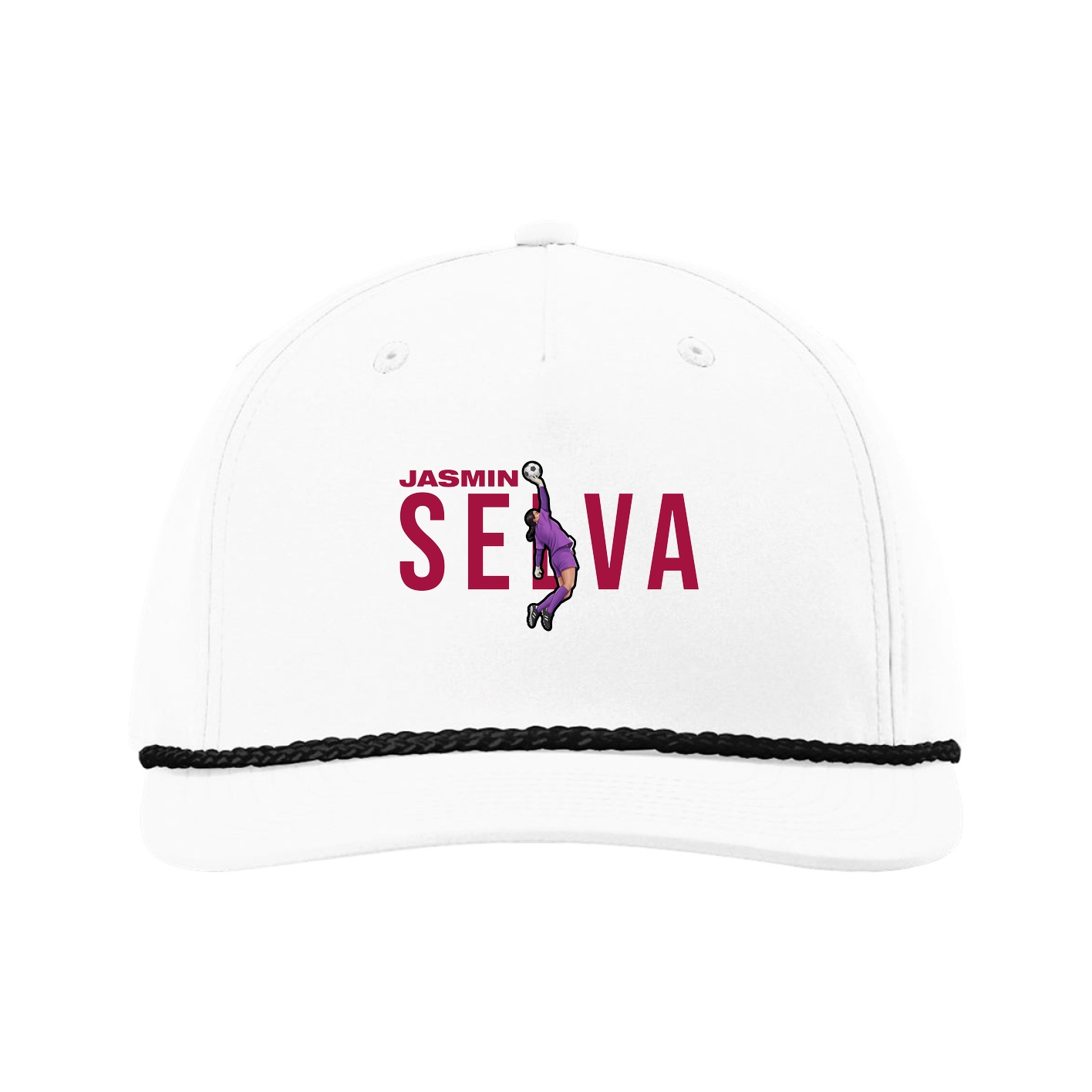 Five-Panel Classic Rope Cap — Player Name in White