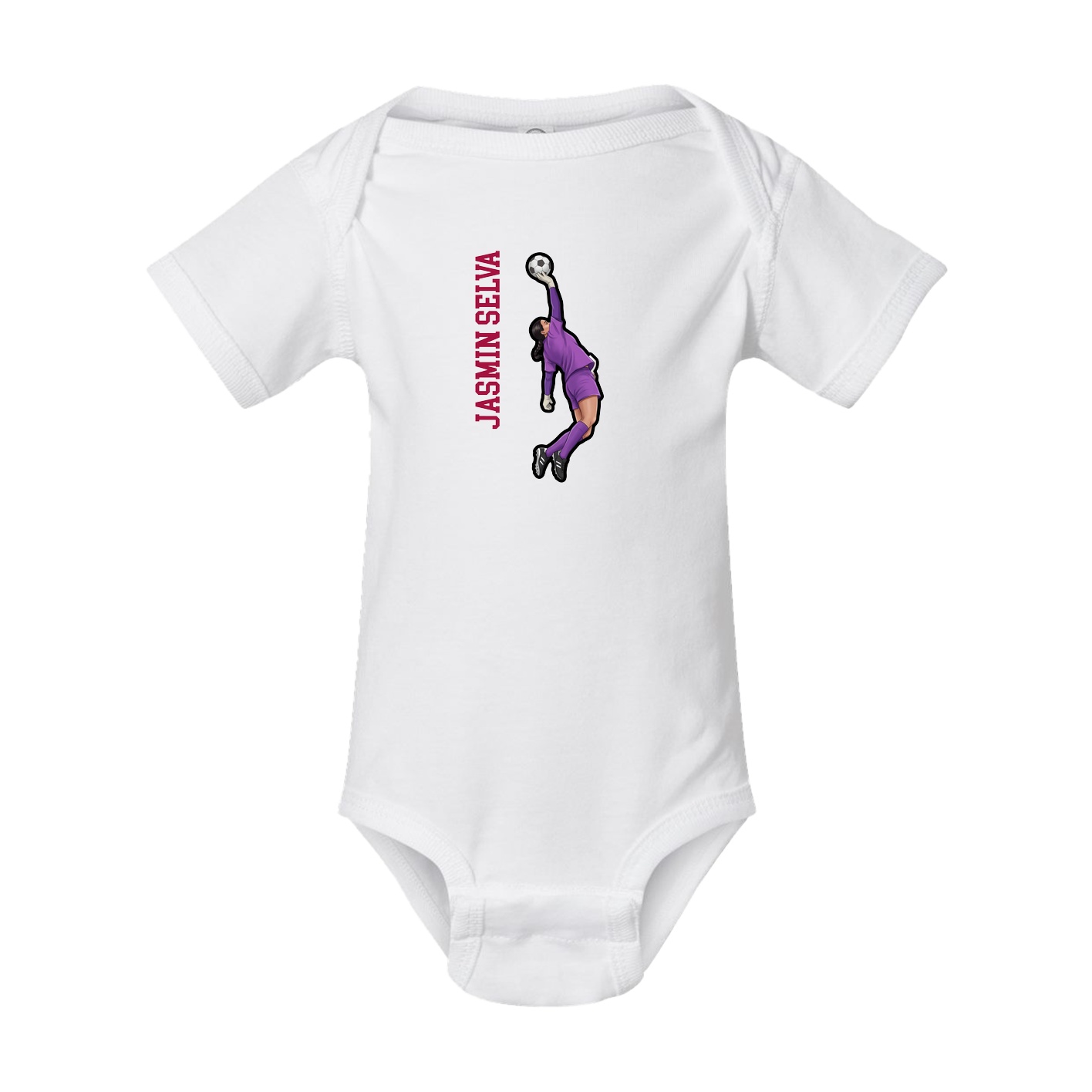 Baby Onesie — Name Vertical in White