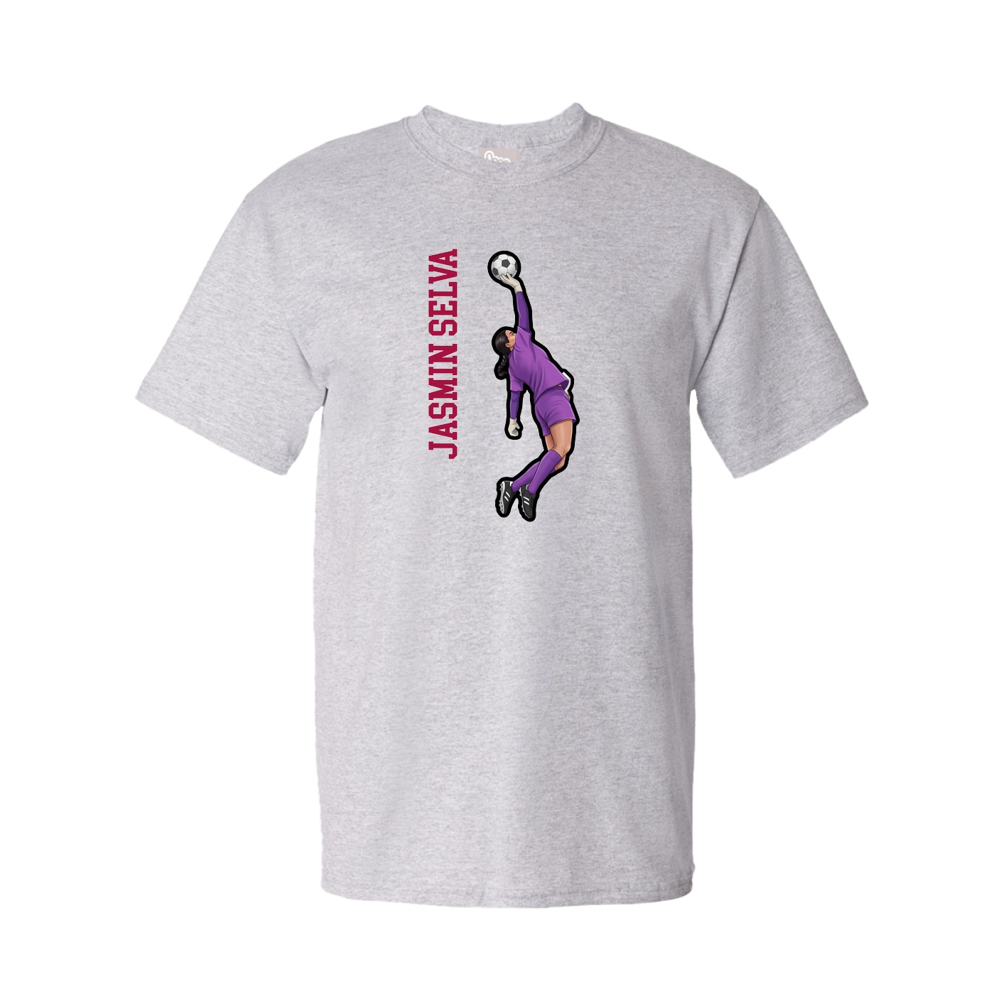 Youth Tee — Name Vertical in Grey