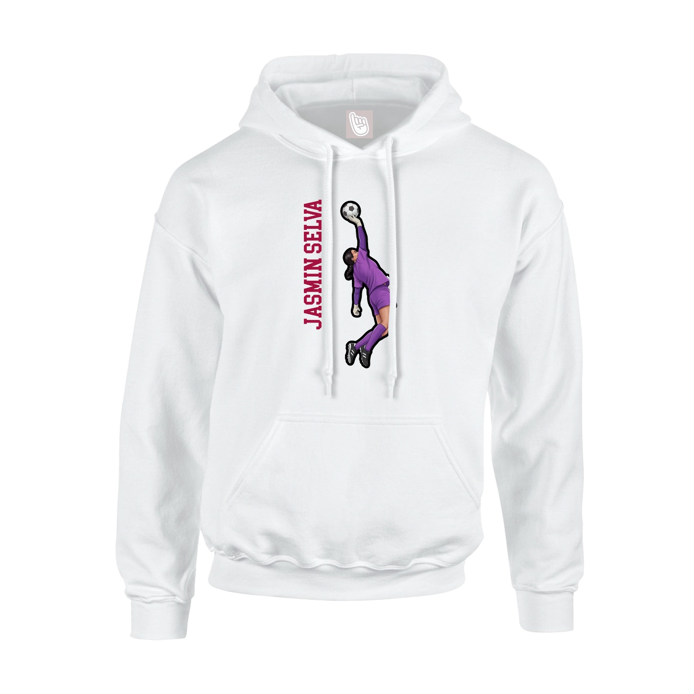 Youth Hoodie — Name Vertical in White