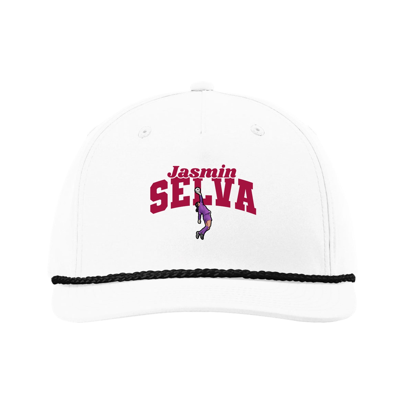 Five-Panel Classic Rope Cap — Signature Arch in White