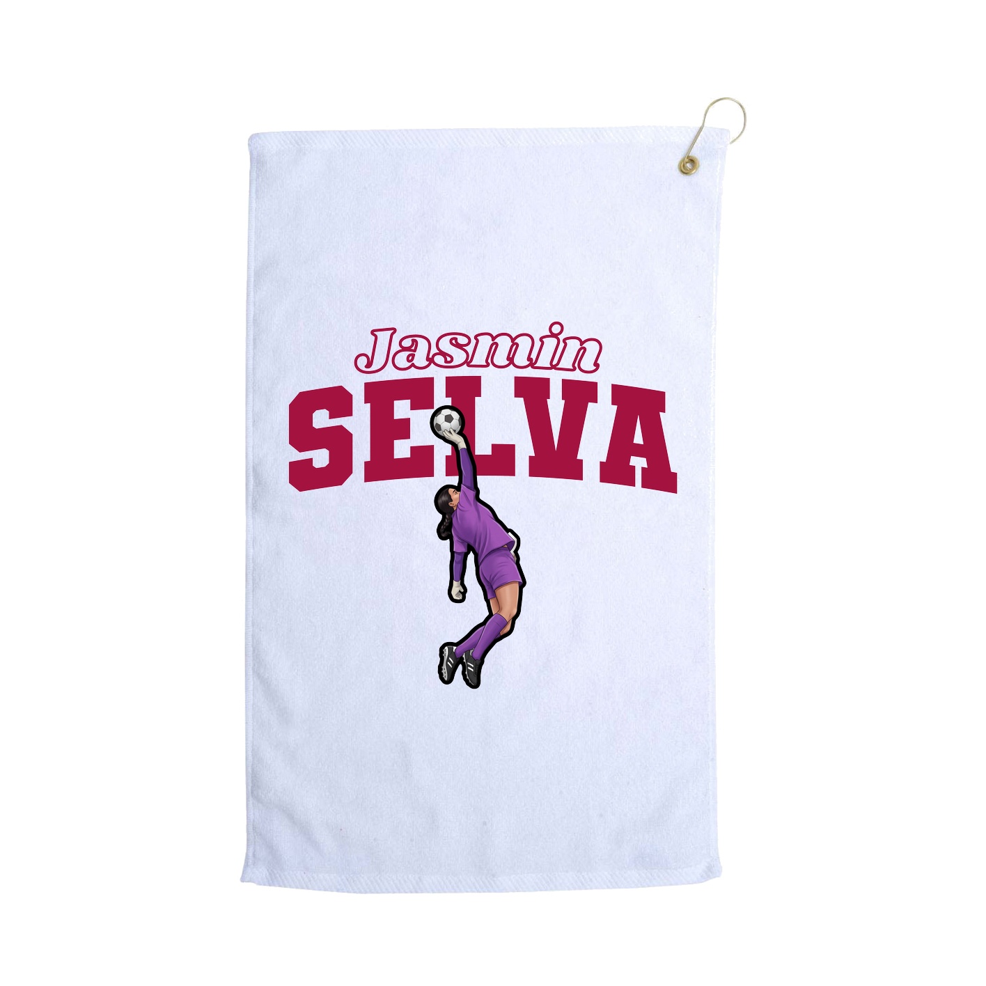 Golf Towel — Name Arch in White
