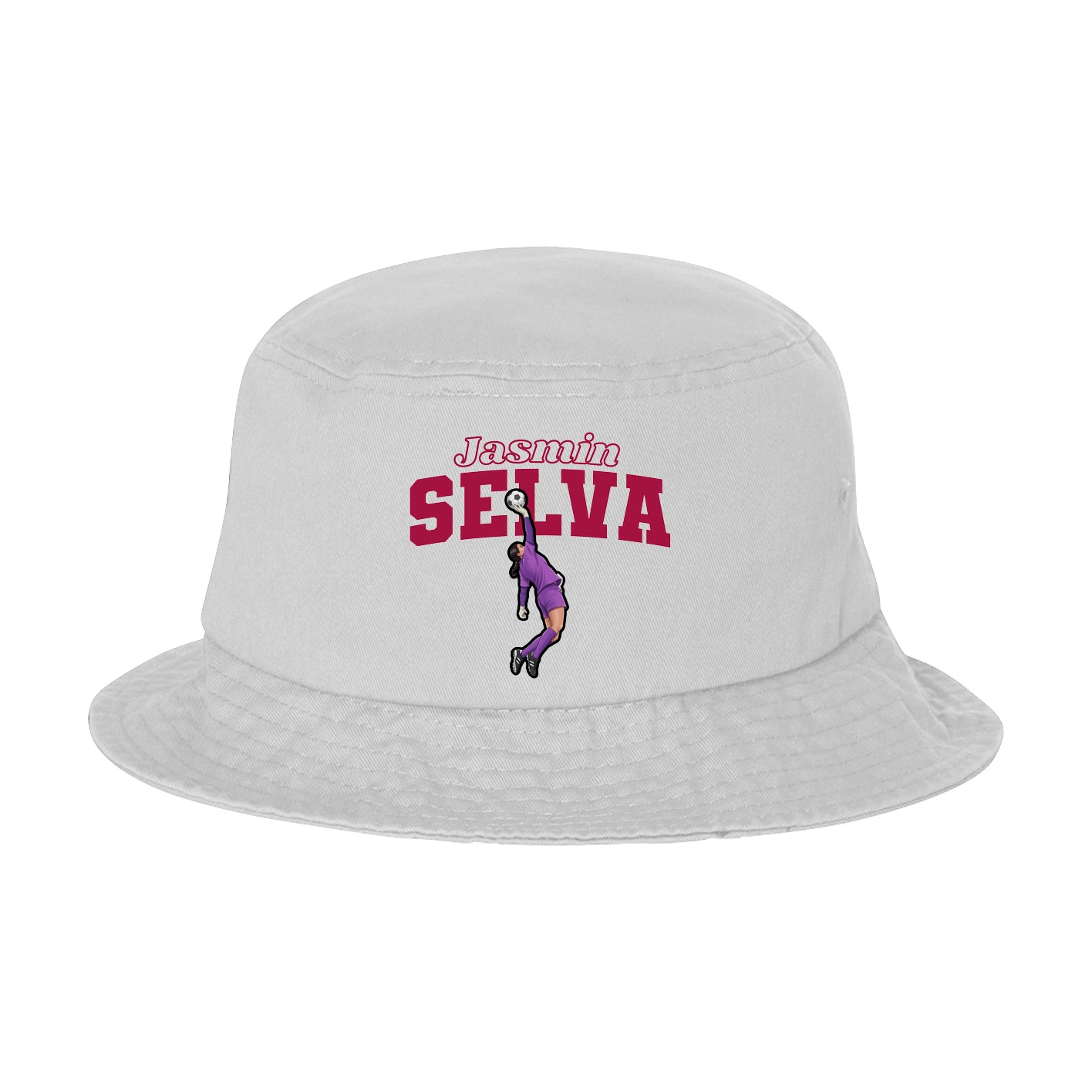 Bucket Cap — Name Arch in White