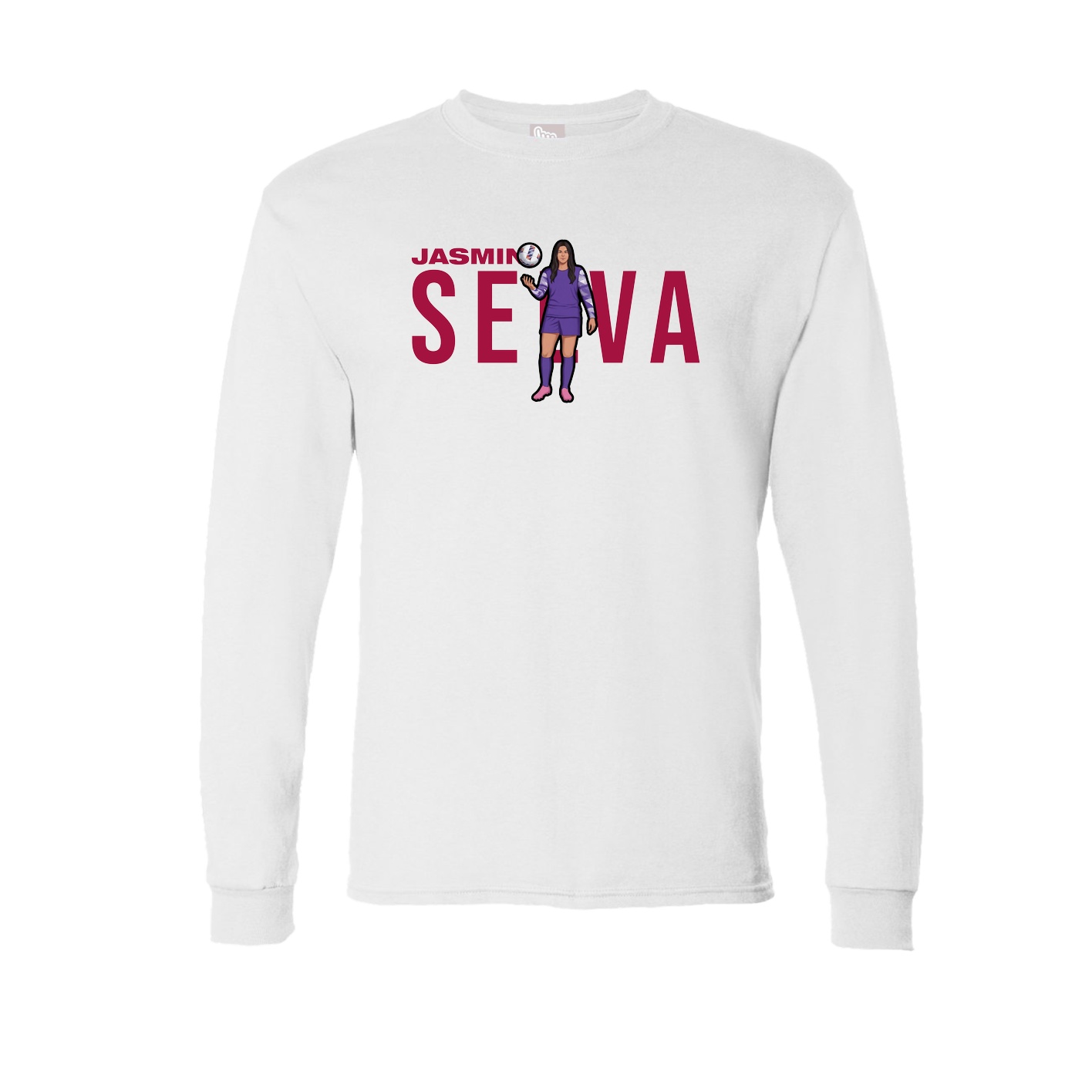 Long Sleeve Tee — Player Name in White
