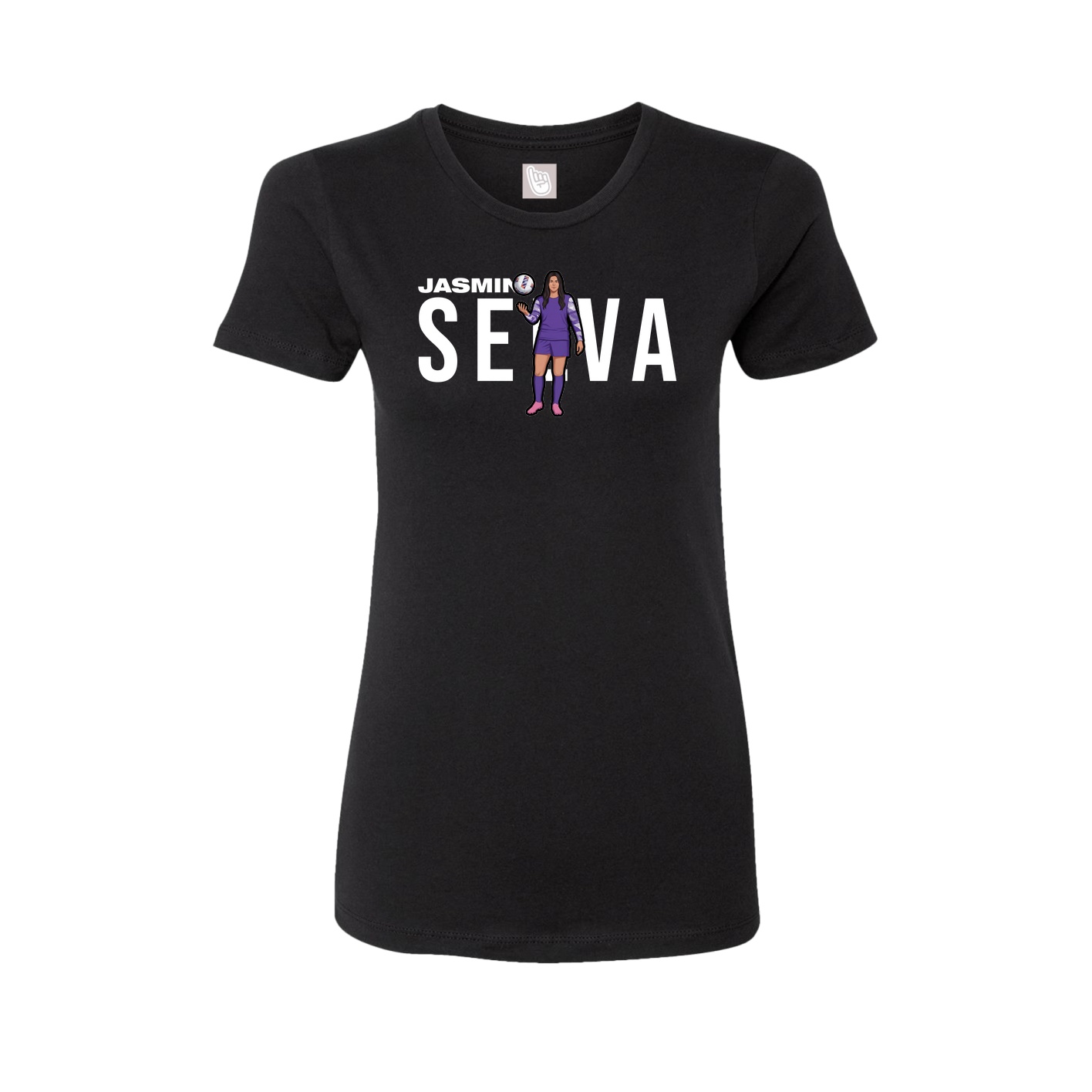 Fitted Women's Tee — Player Name in Black