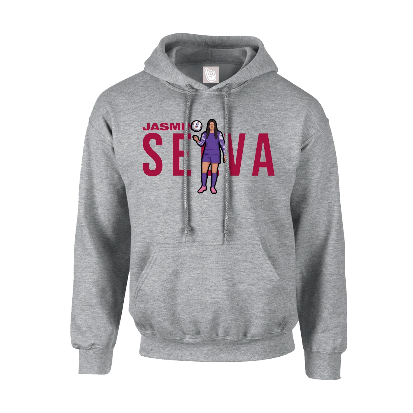Hoodie — Player Name in Grey