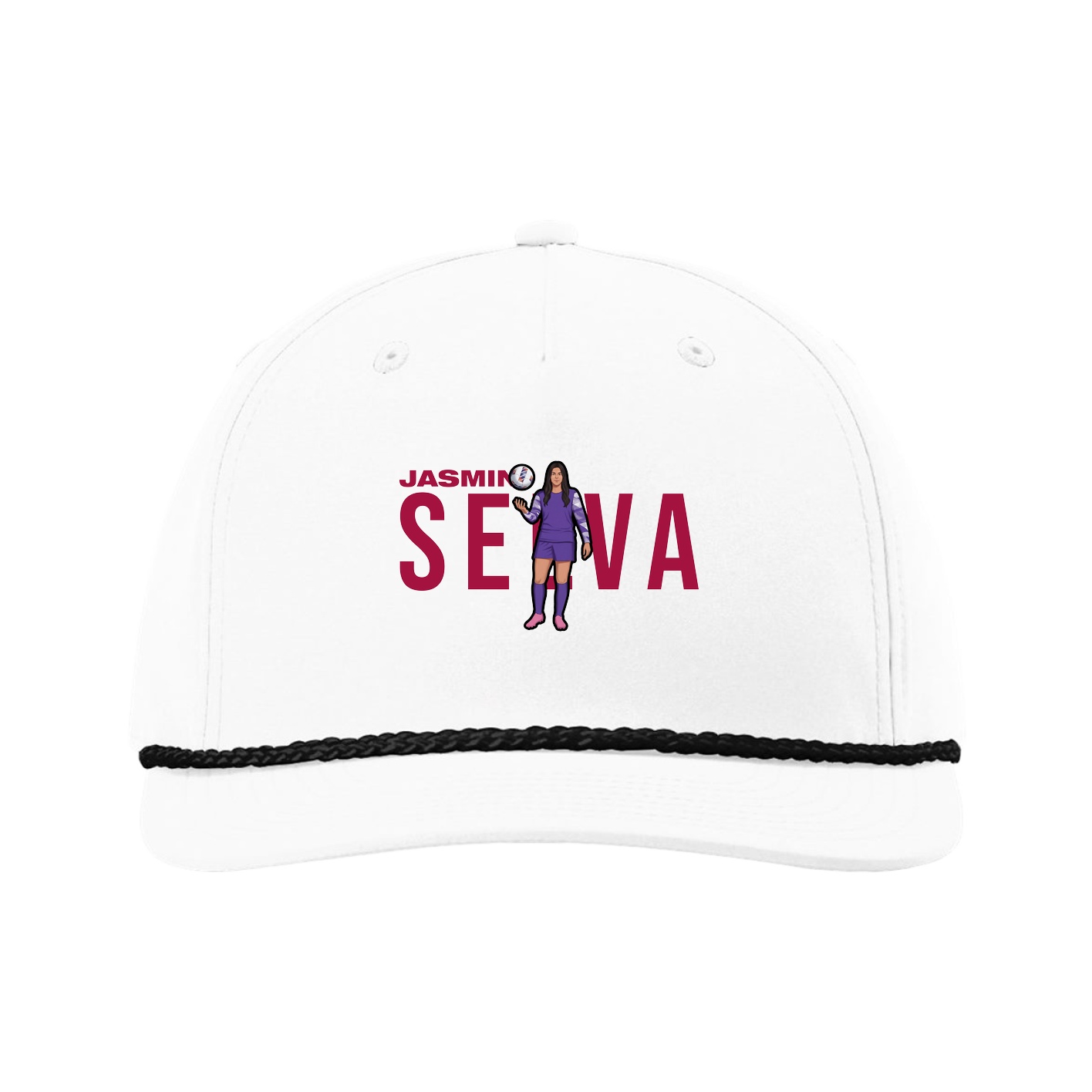 Five-Panel Classic Rope Cap — Player Name in White