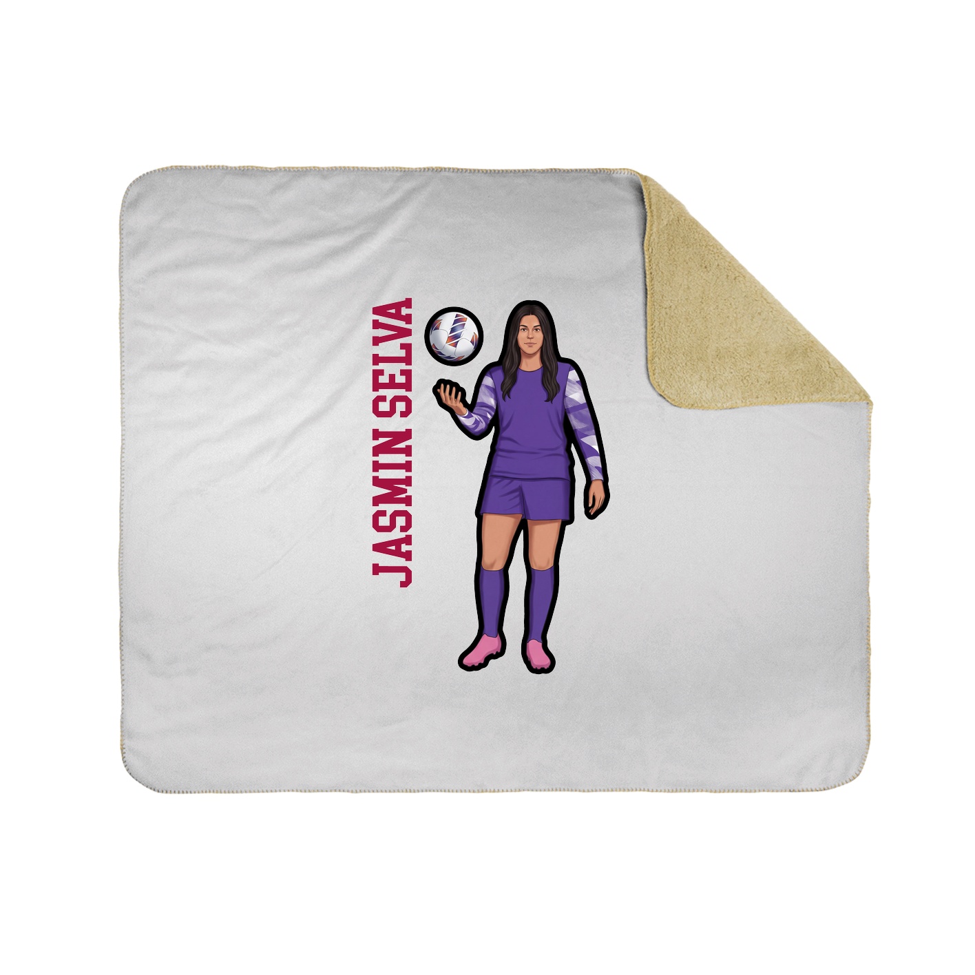 Throw Blanket — Name Vertical in White
