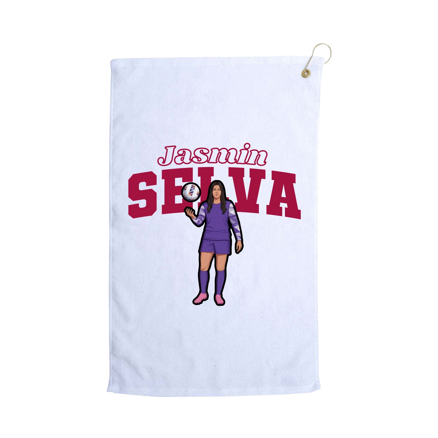 Golf Towel — Name Arch in White