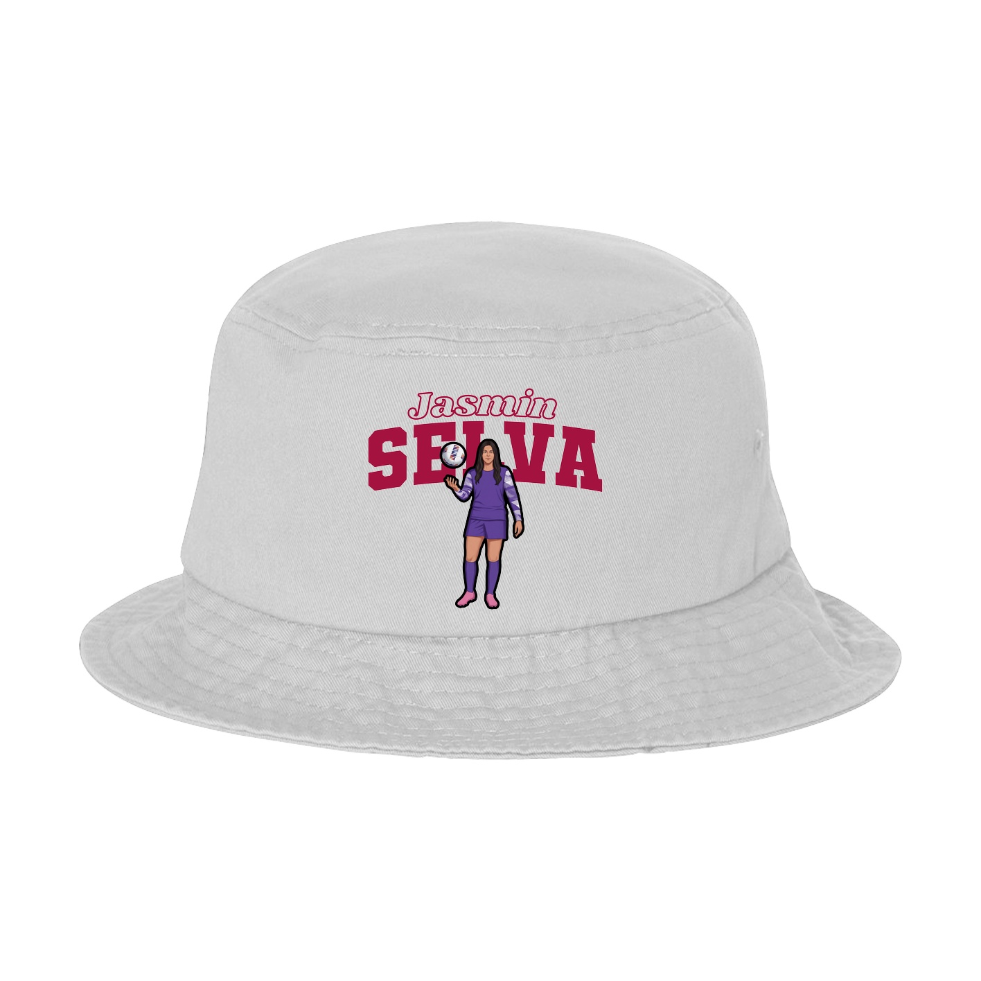 Bucket Cap — Name Arch in White