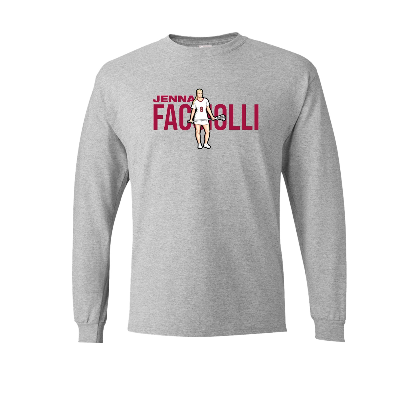 Long Sleeve Tee — Player Name in Grey