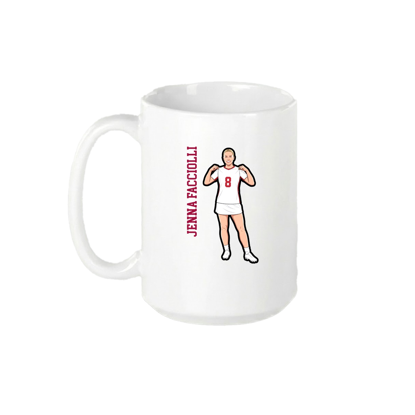 15oz Coffee Mug — Name Vertical in White