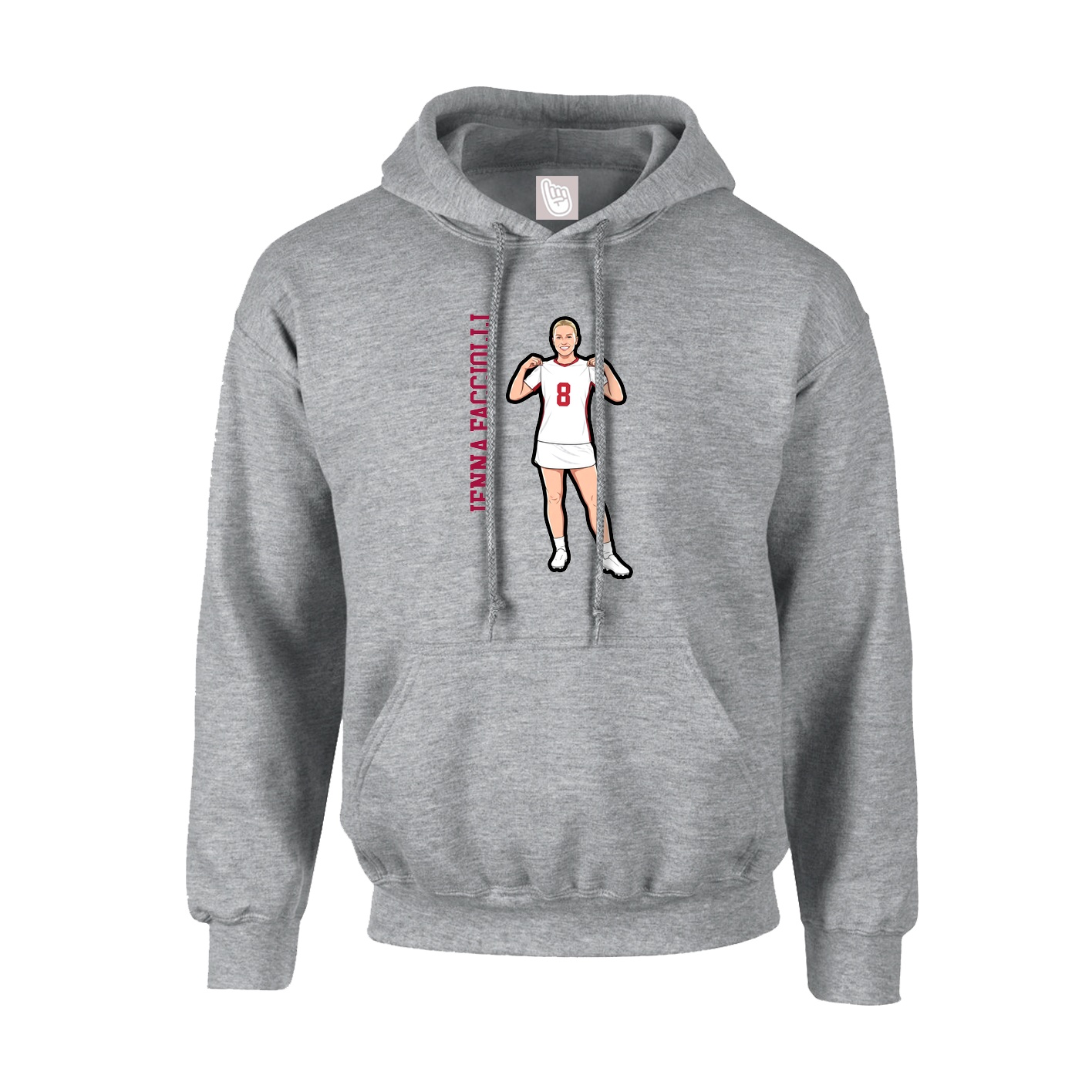 Youth Hoodie — Name Vertical in Grey