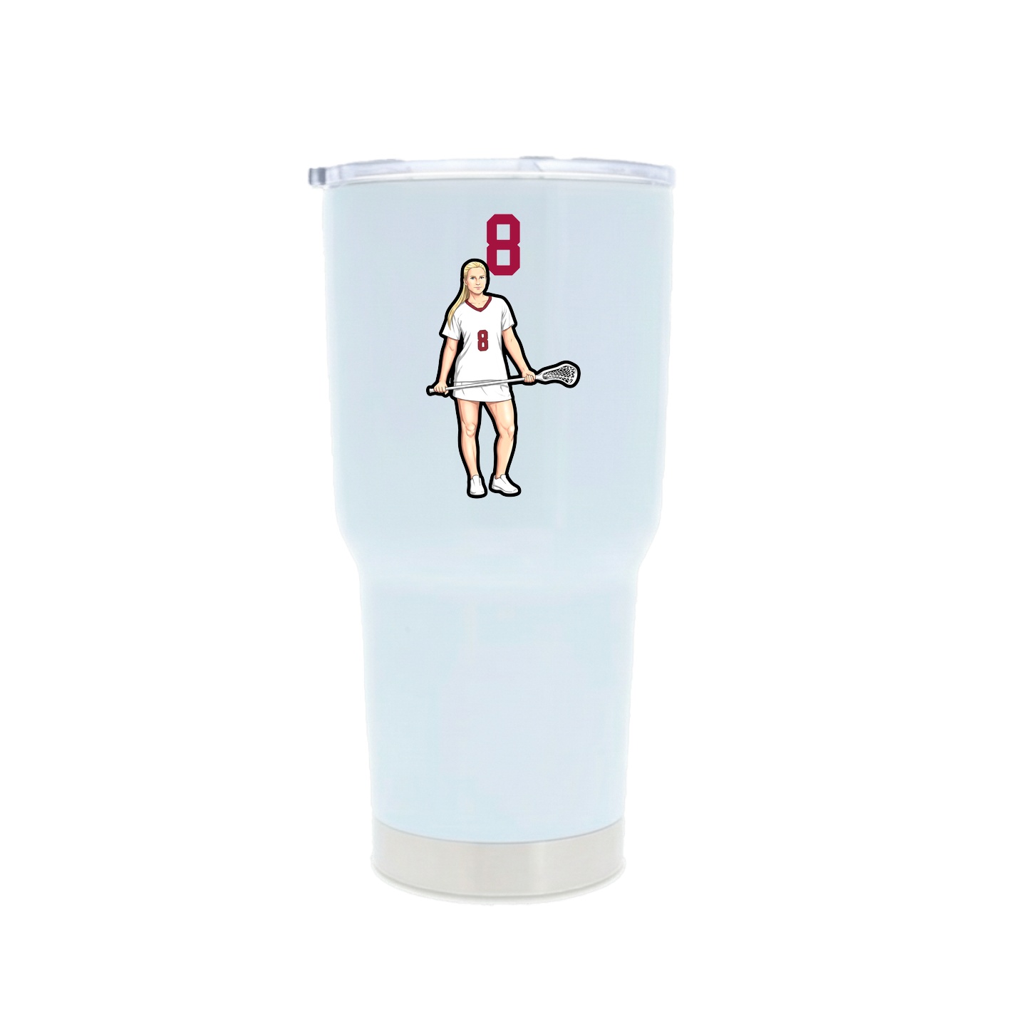 30oz Stainless Steel Tumbler — Number Top in White