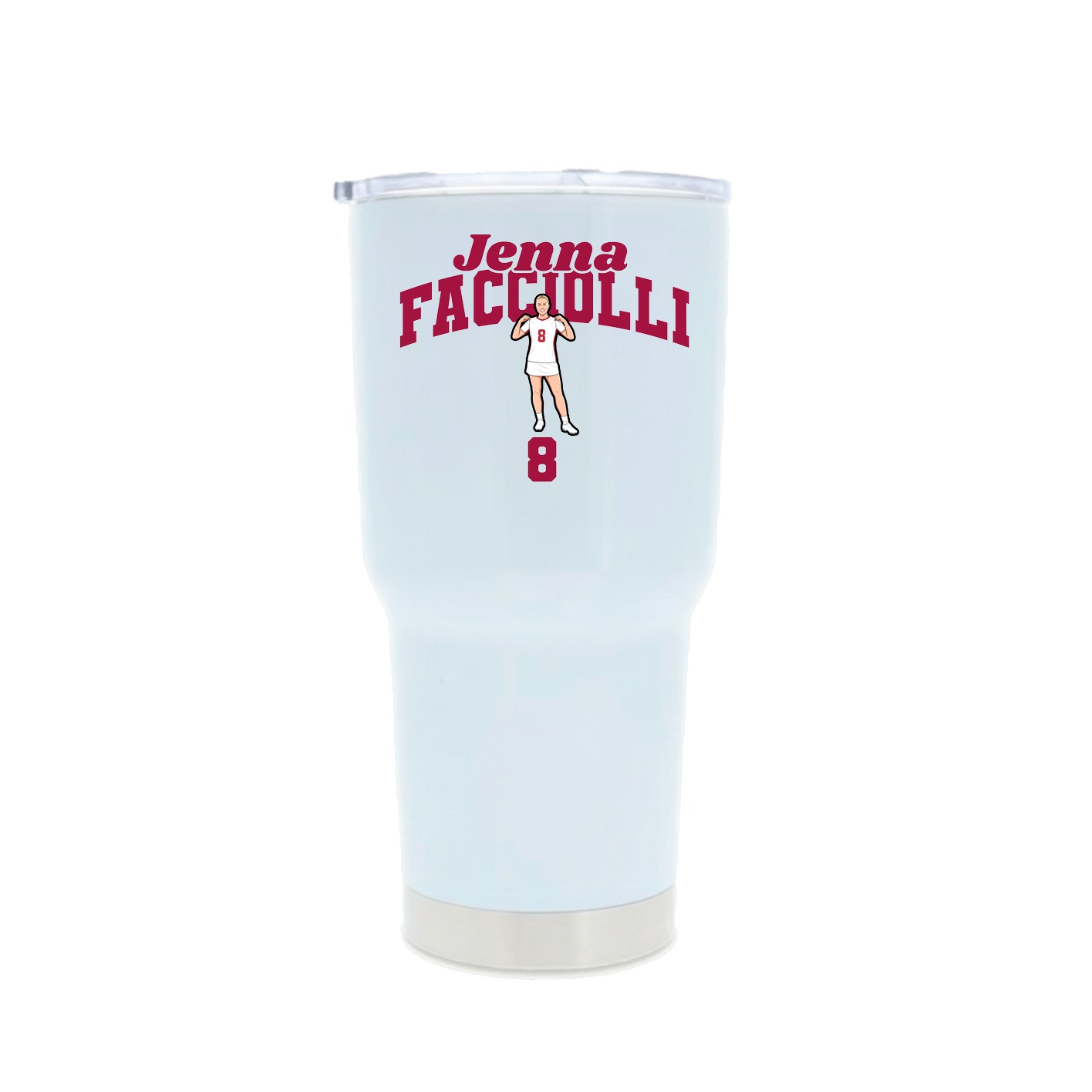 30oz Stainless Steel Tumbler — Signature Arch in White
