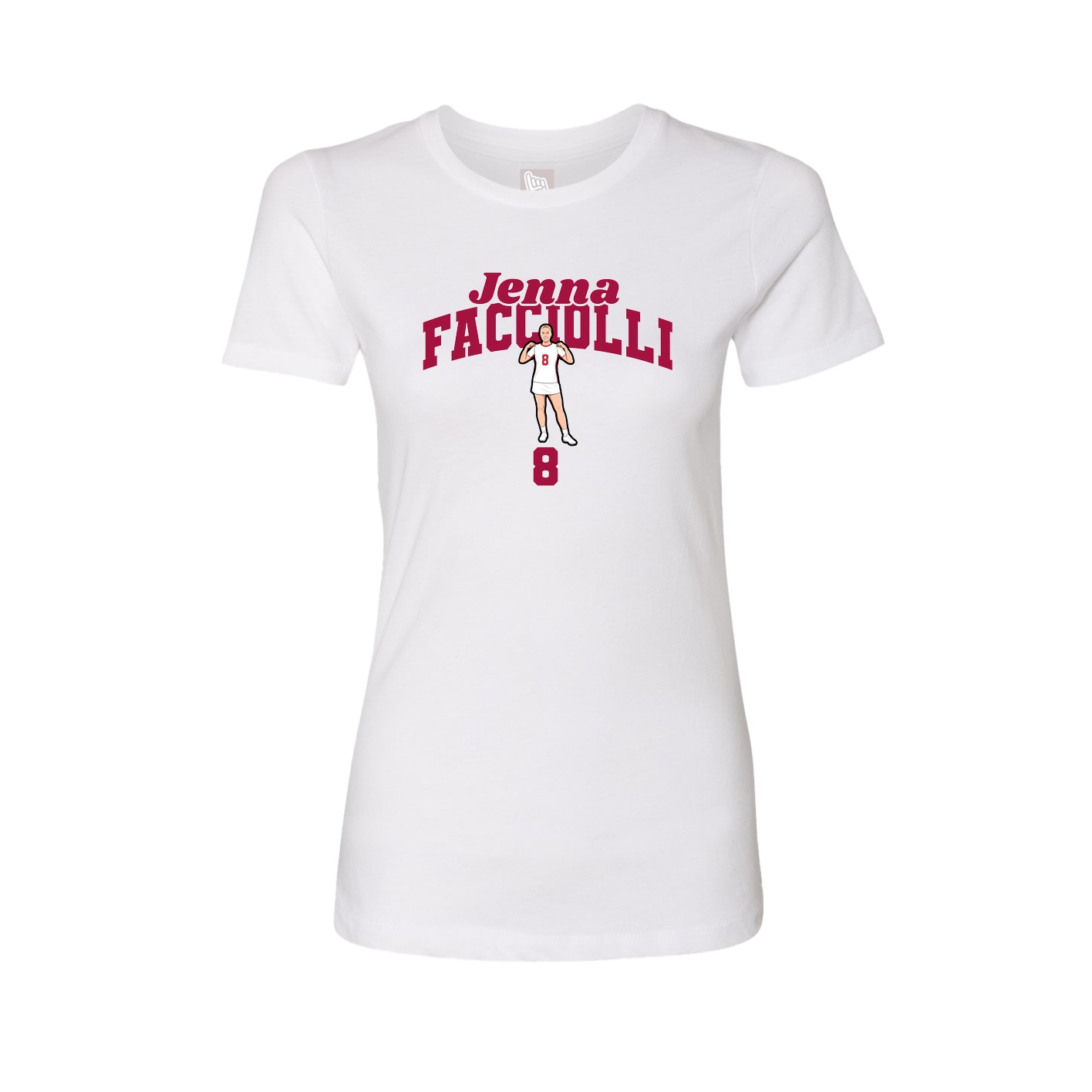 Fitted Women's Tee — Signature Arch in White