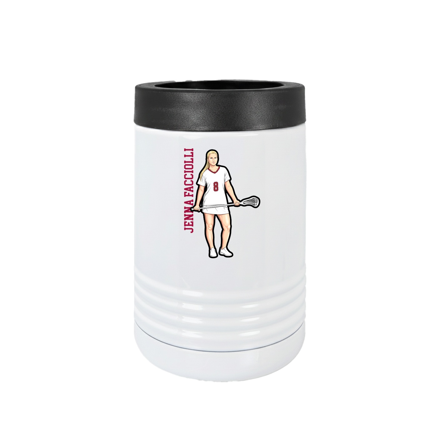 Beverage Holder — Name Vertical in White