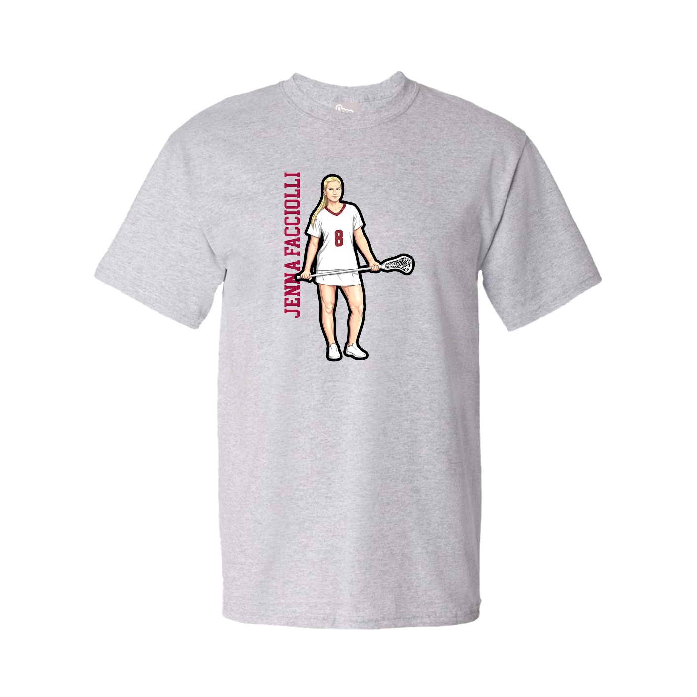 Youth Tee — Name Vertical in Grey
