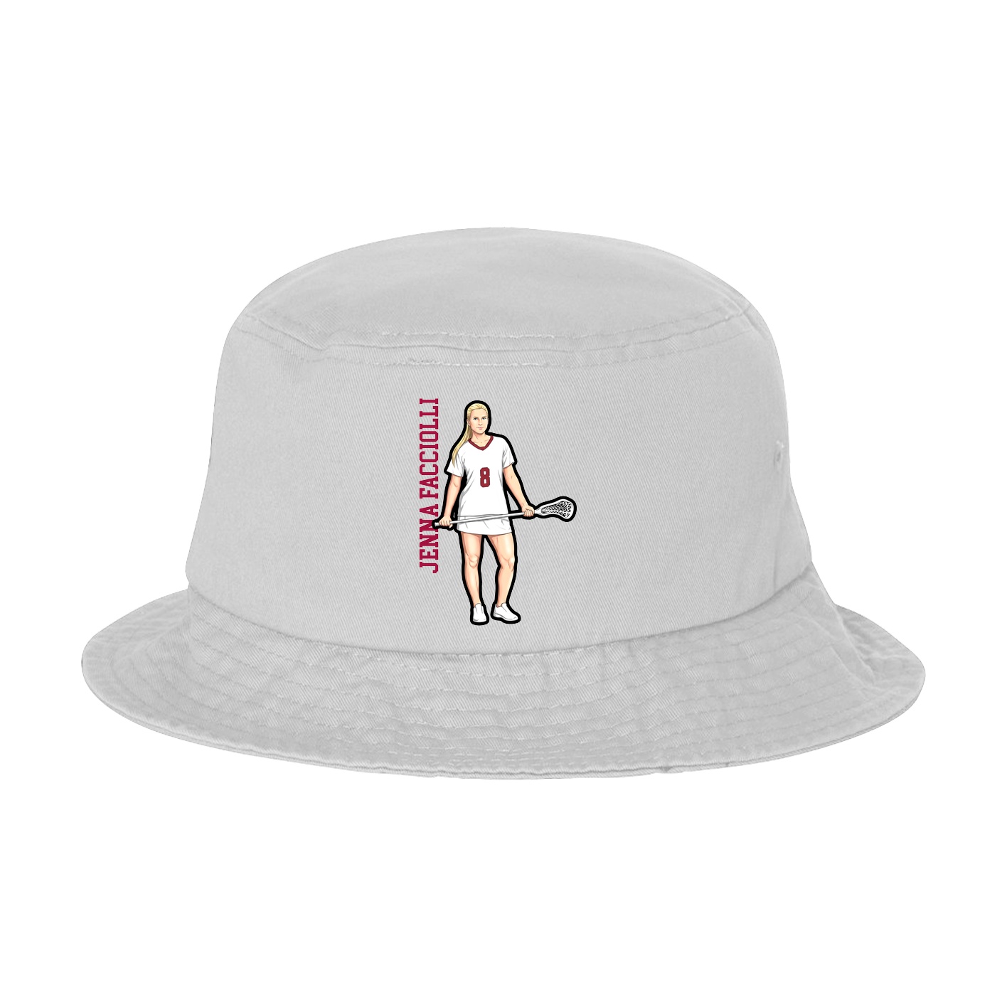 Bucket Cap — Name Vertical in White