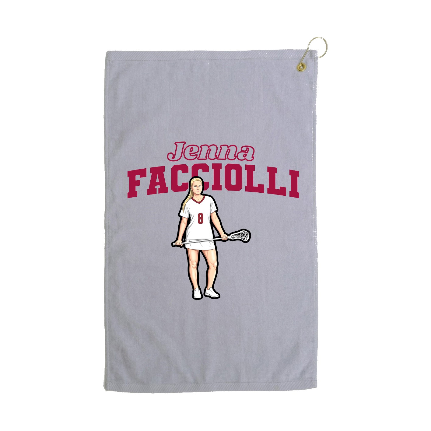 Golf Towel — Name Arch in Grey