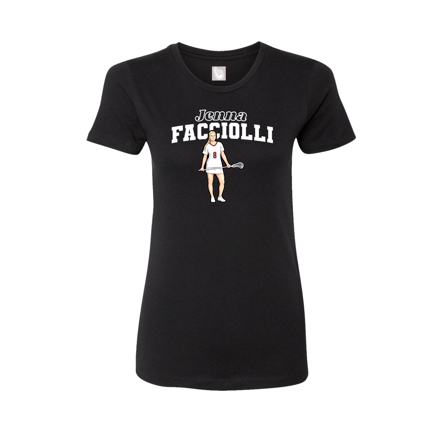 Fitted Women's Tee — Name Arch in Black
