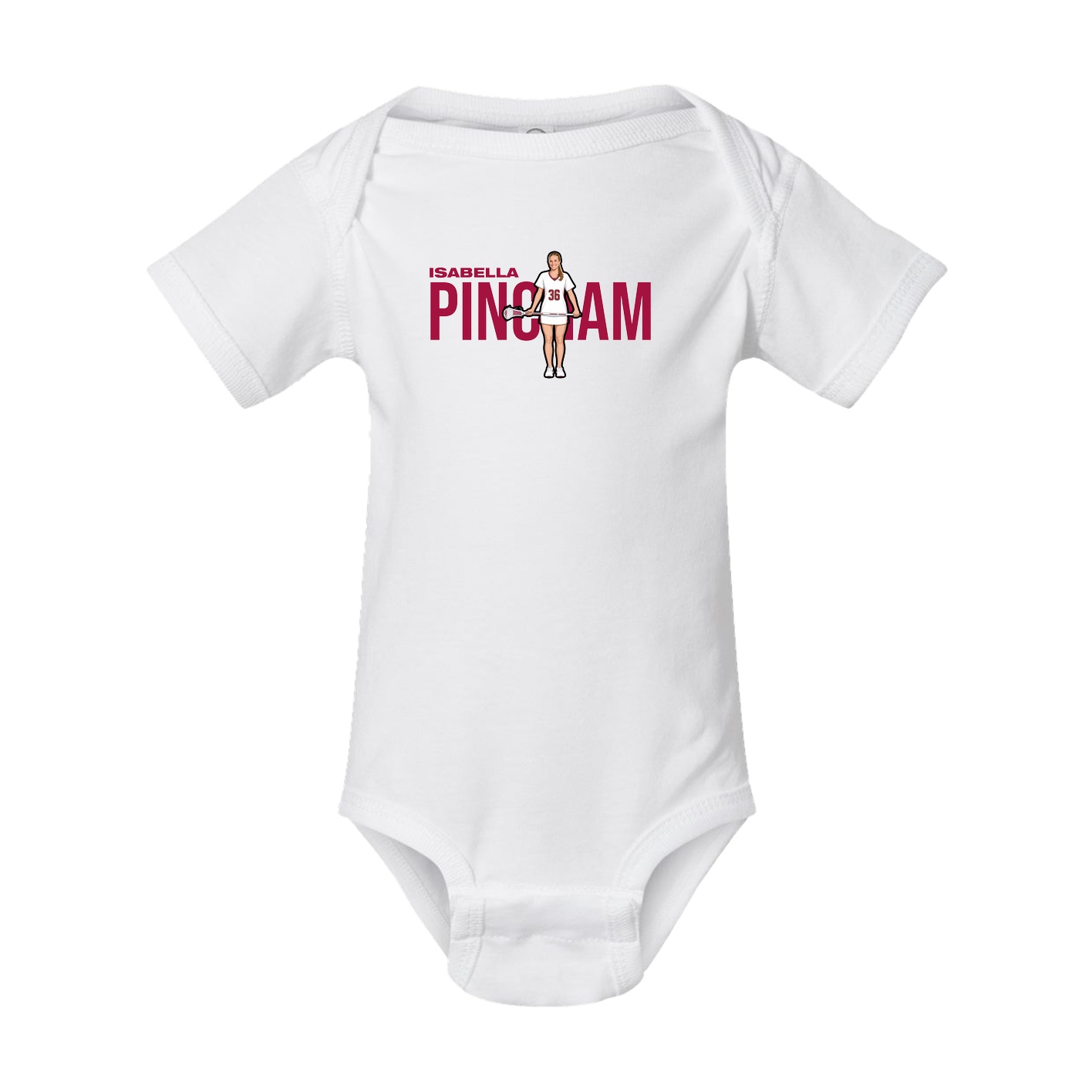 Baby Onesie — Player Name in White