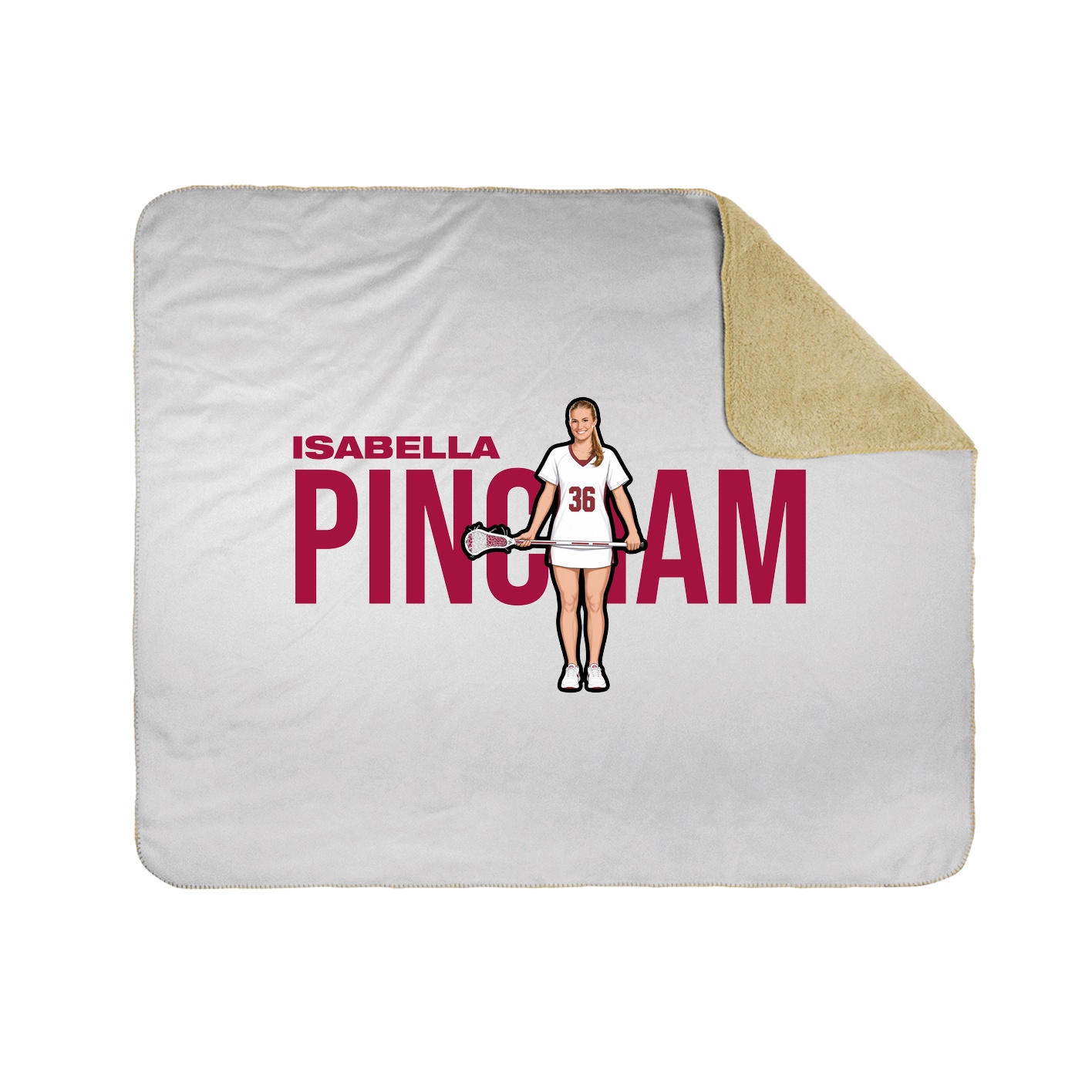 Throw Blanket — Player Name in White