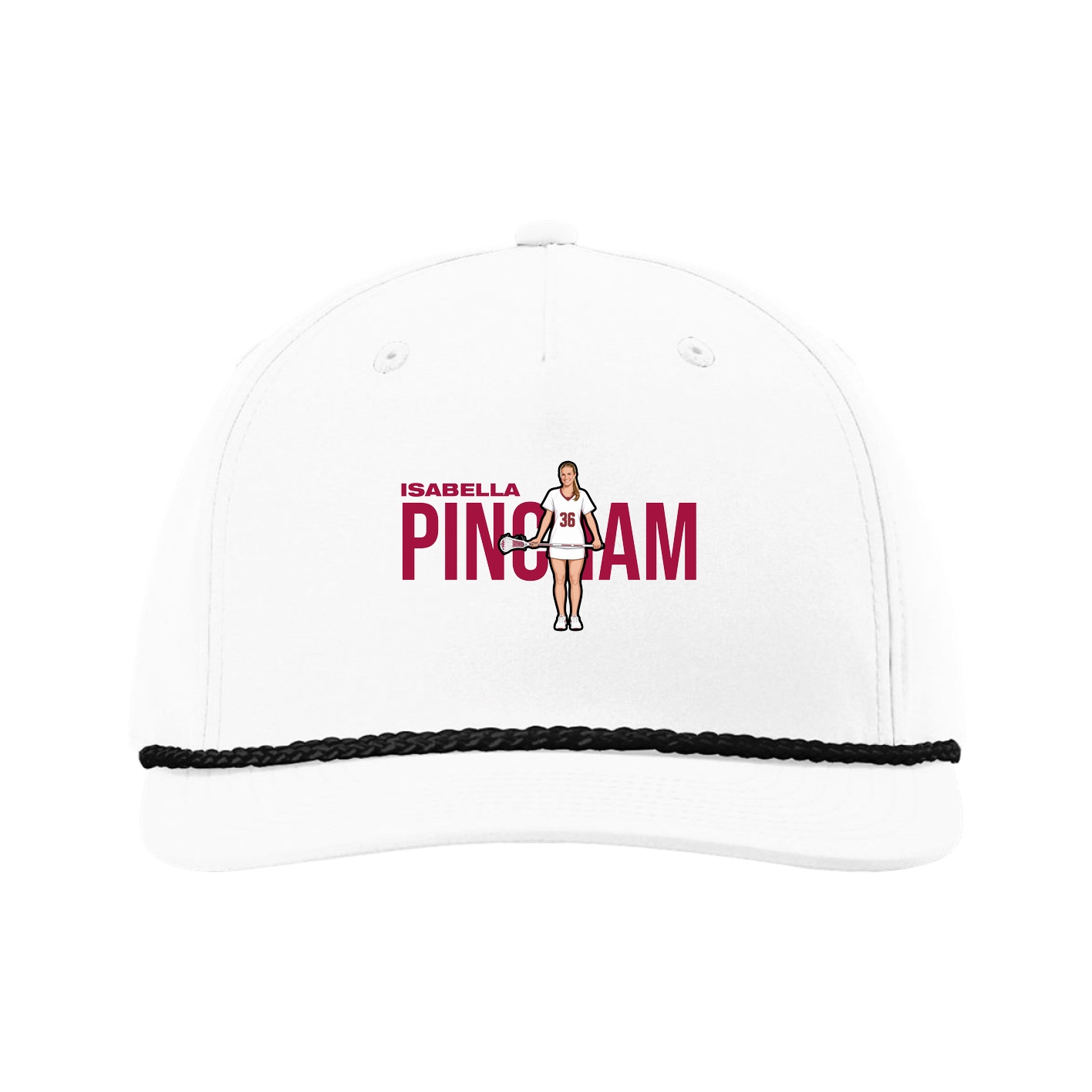 Five-Panel Classic Rope Cap — Player Name in White