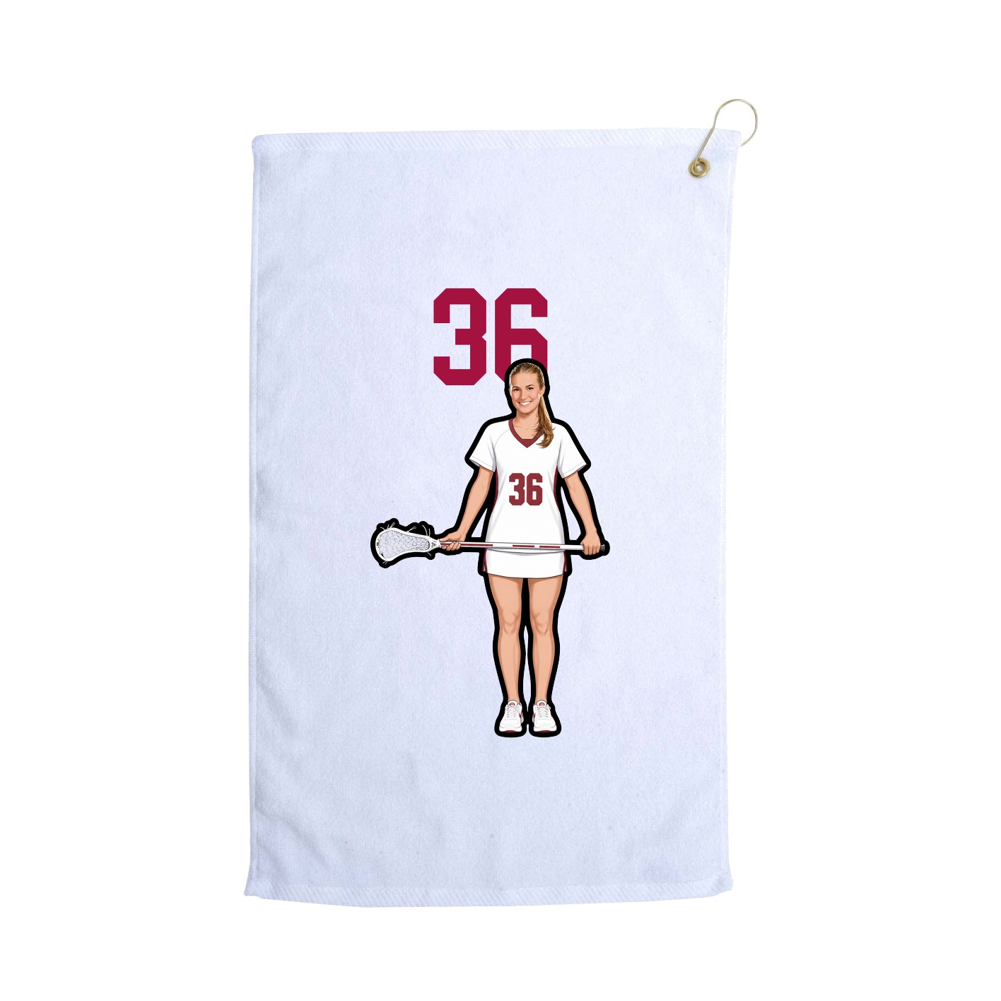 Golf Towel — Number Top in White