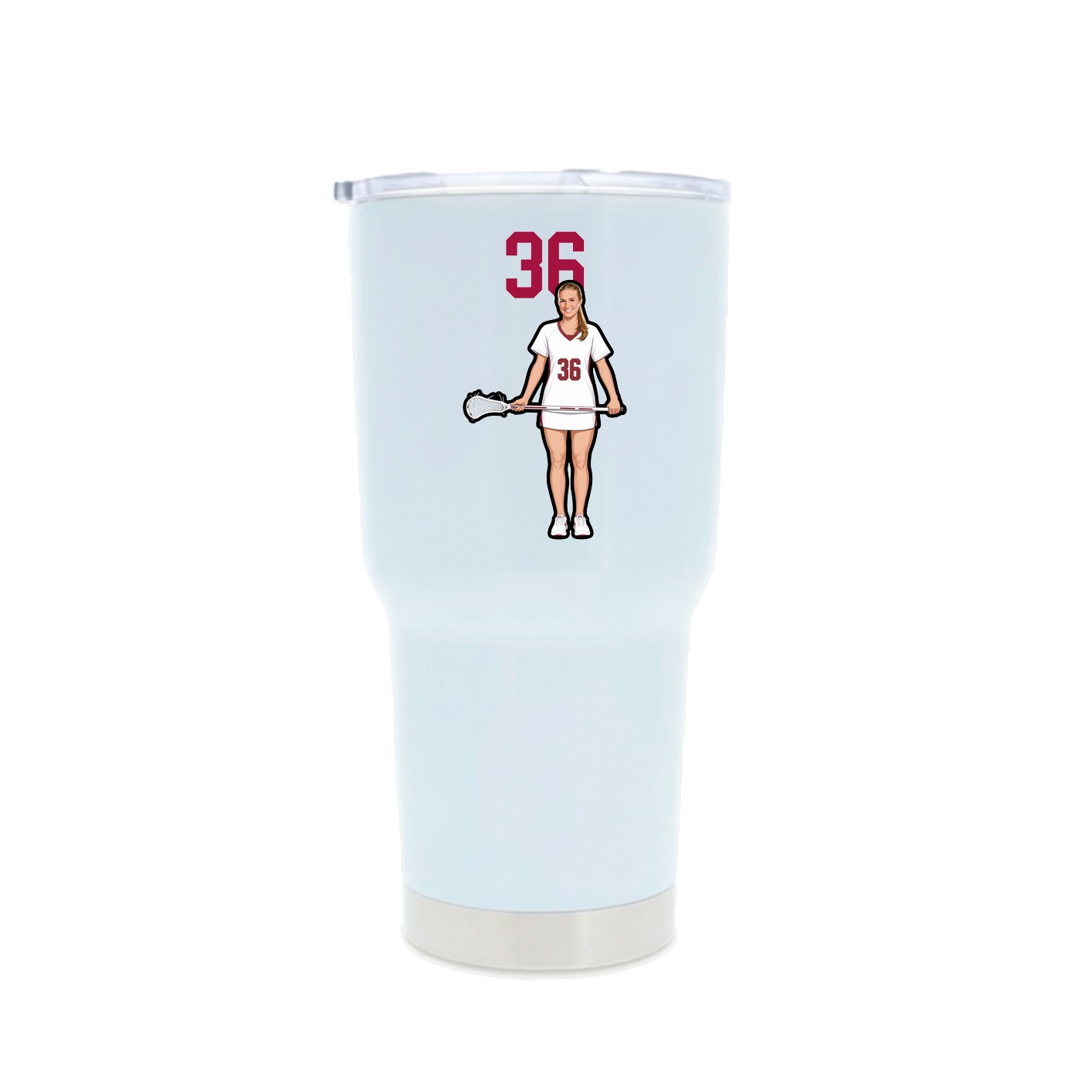 30oz Stainless Steel Tumbler — Number Top in White