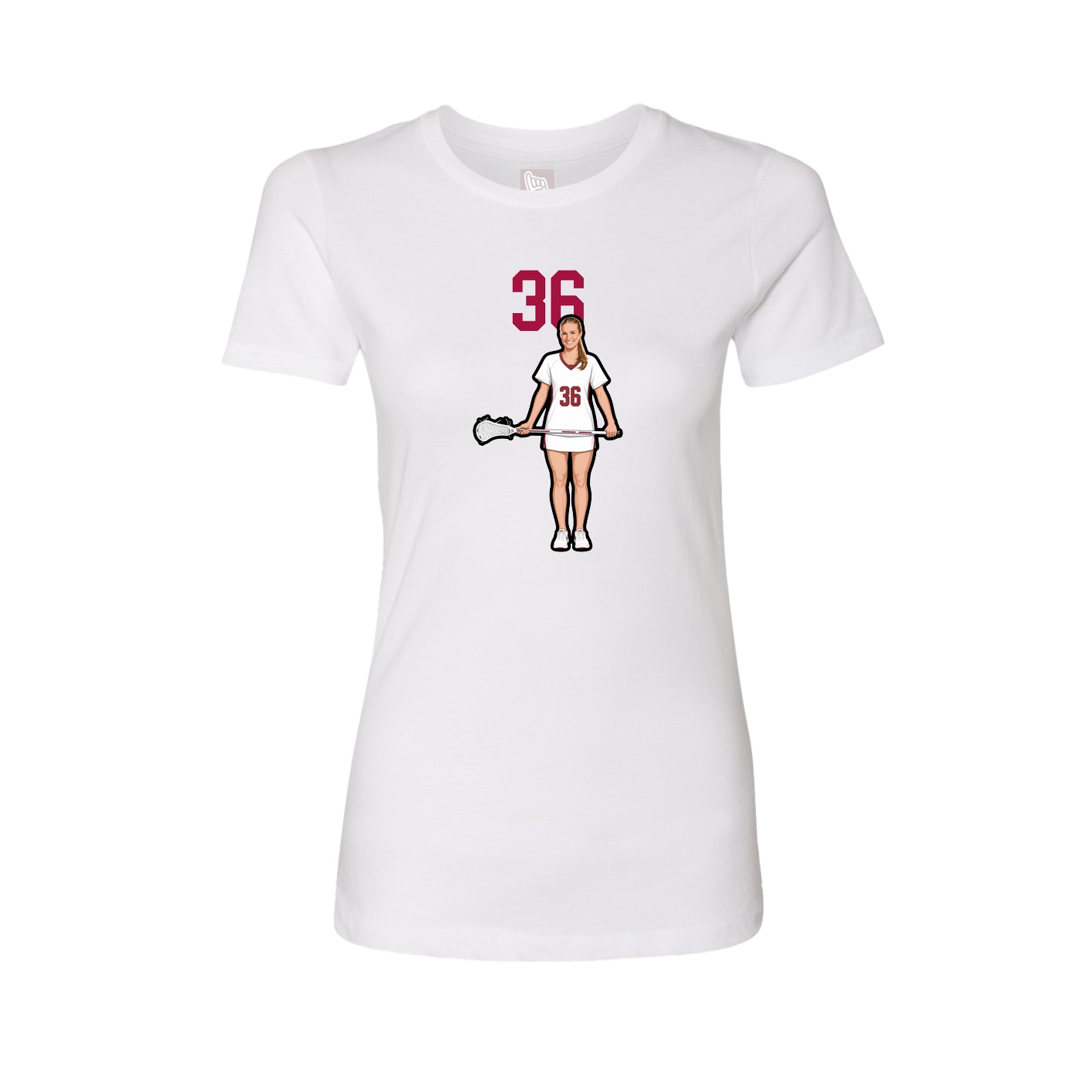 Womens Tee — Number Top in White