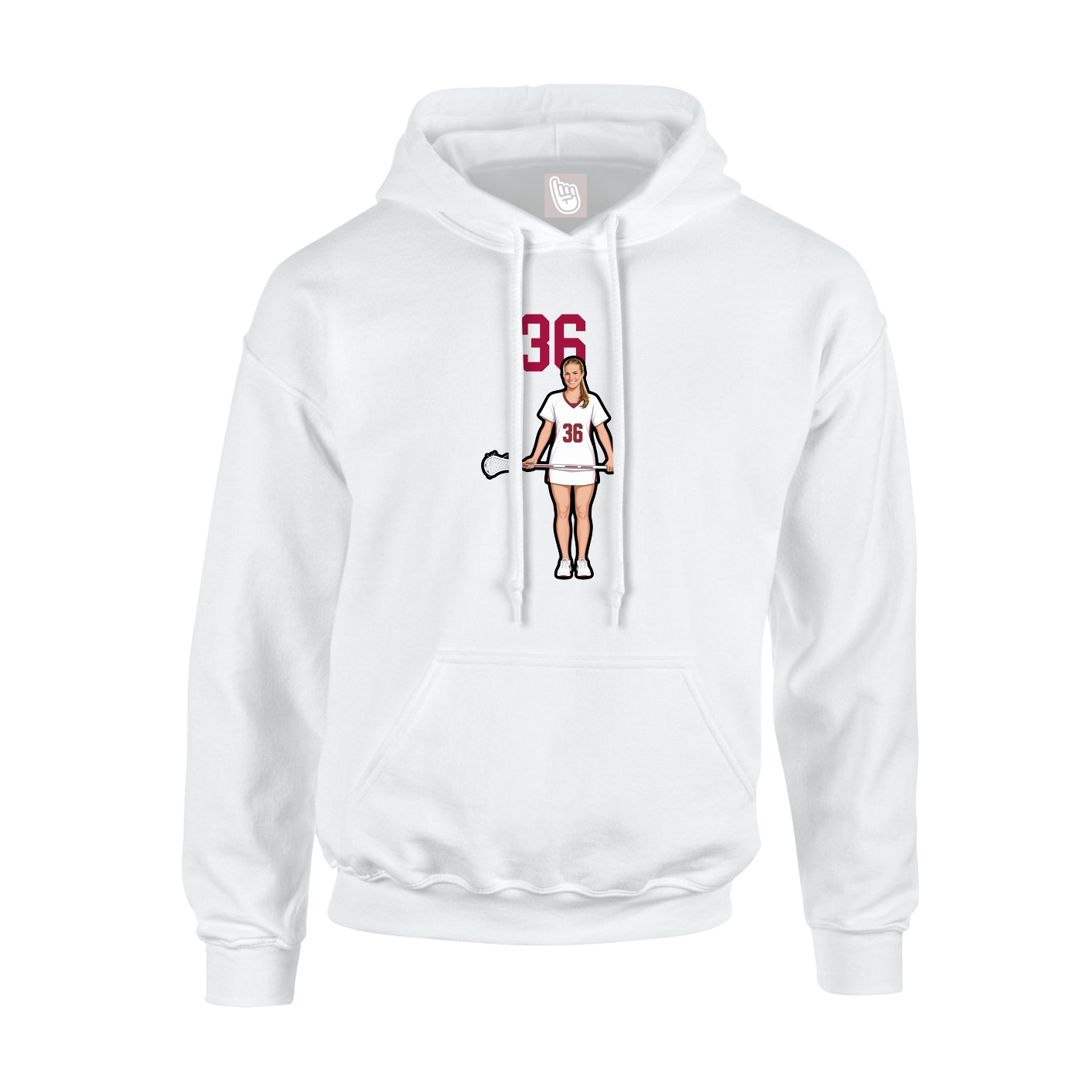 Hoodie — Number Top in White