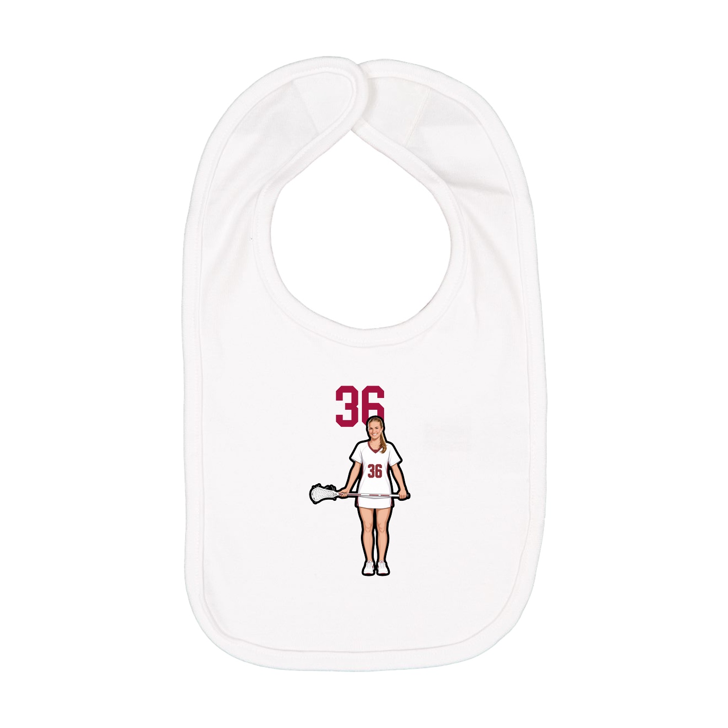Infant Bib — Number Top in White