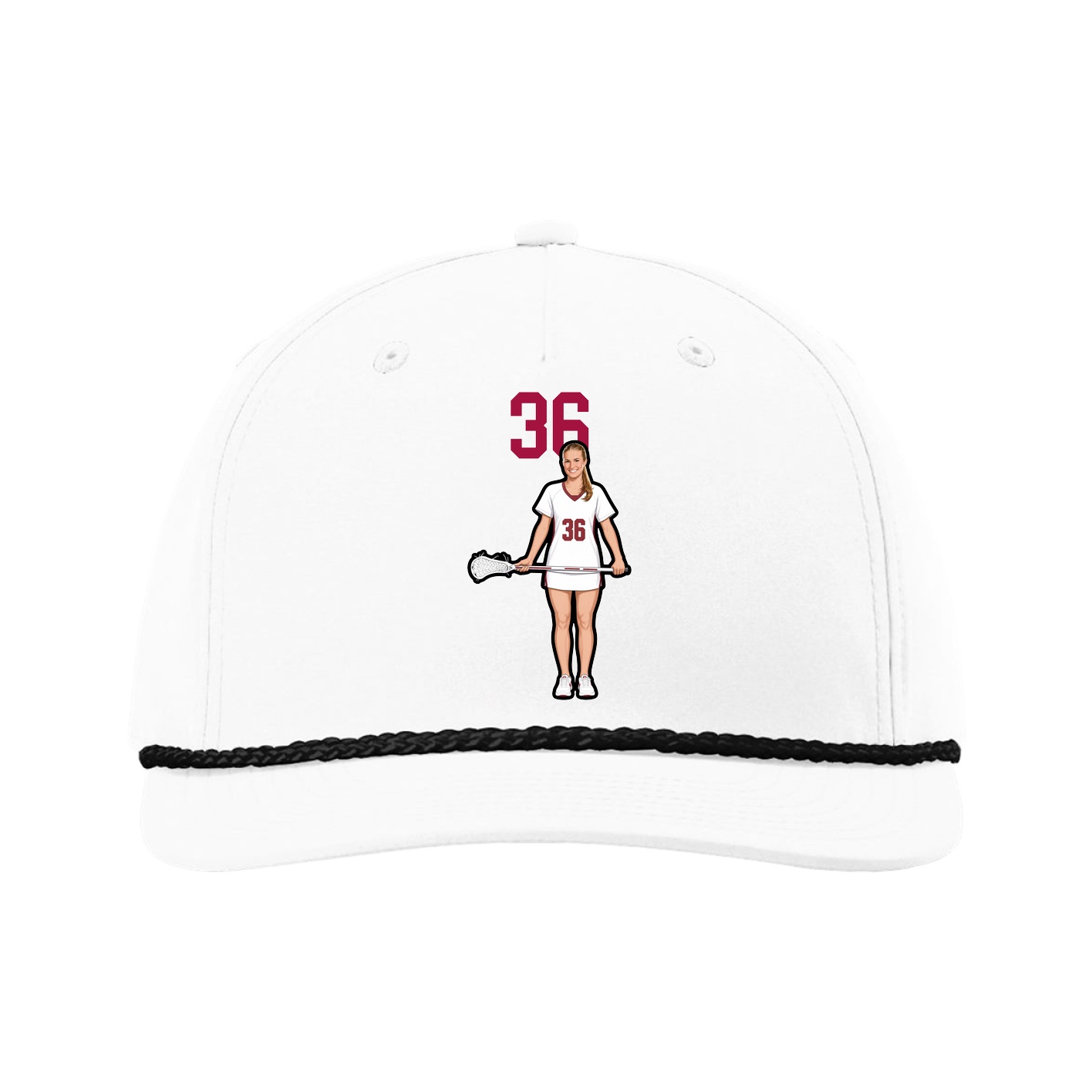 Five-Panel Classic Rope Cap — Number Top in White