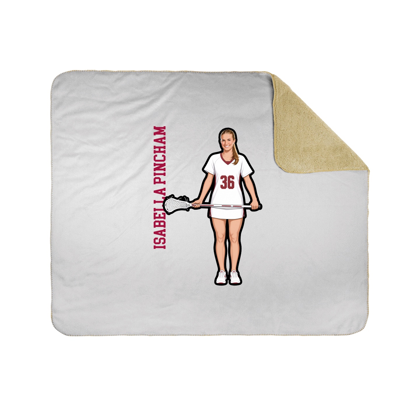 Throw Blanket — Name Vertical in White