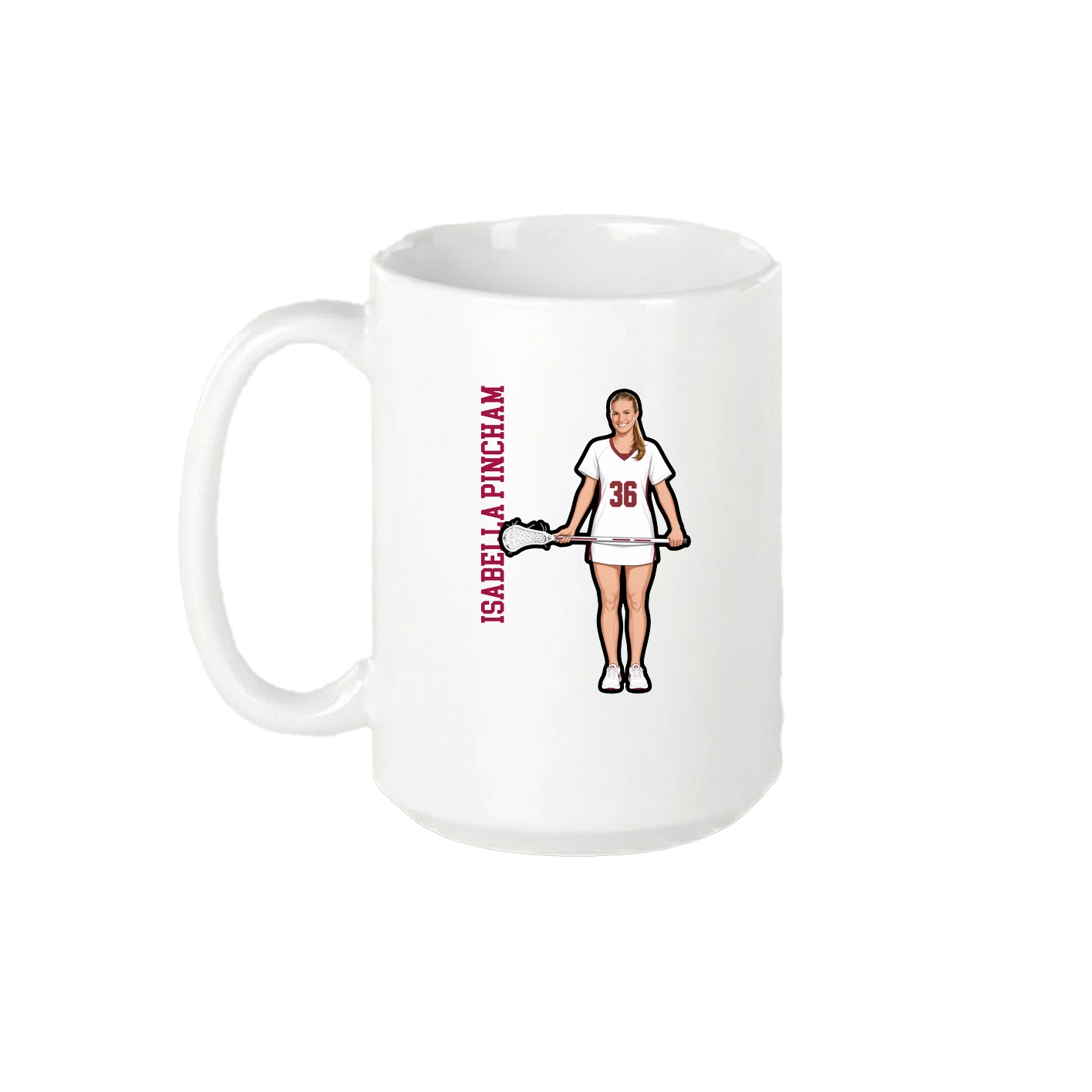 15oz Coffee Mug — Name Vertical in White