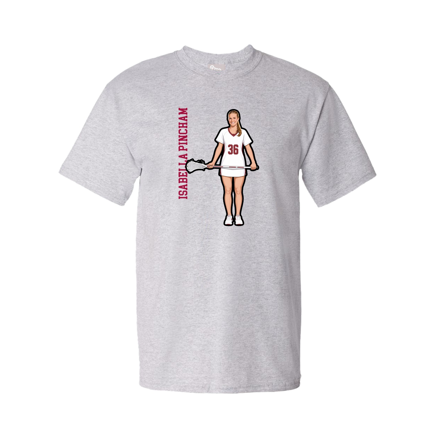 Tee — Name Vertical in Grey