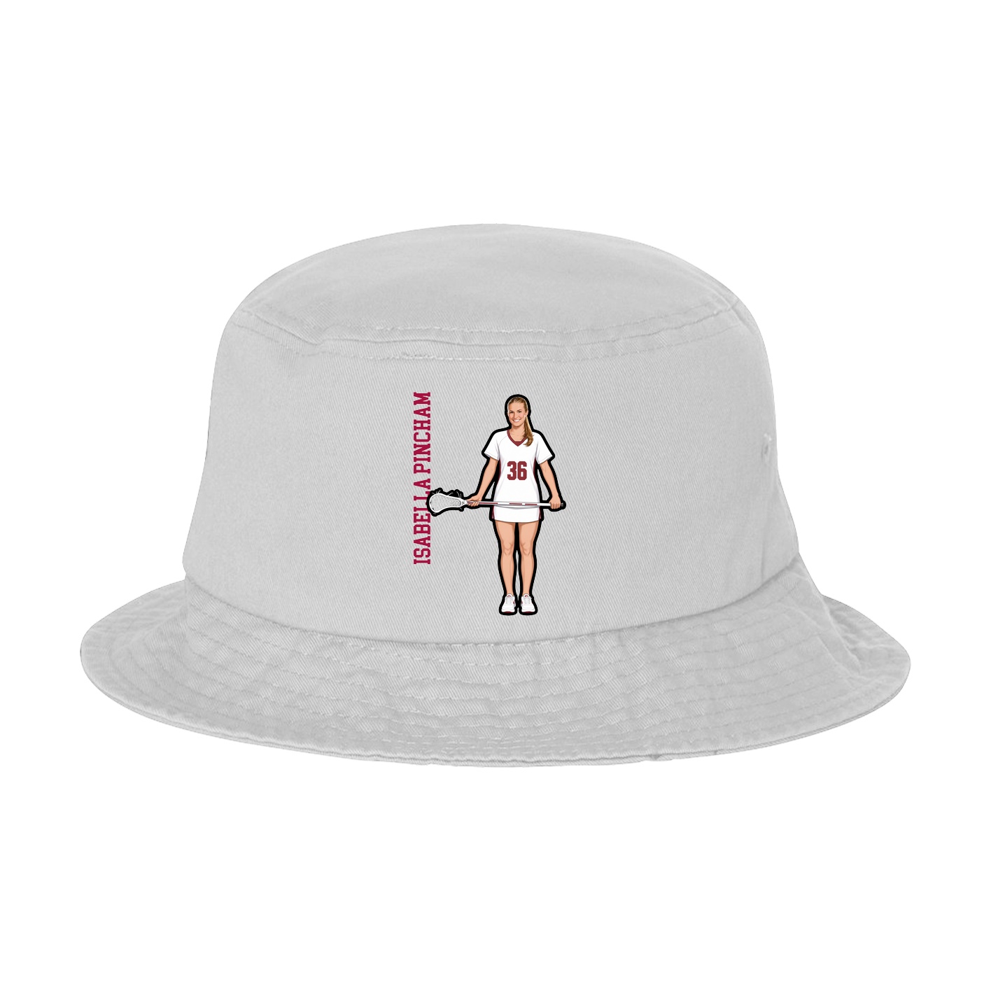Bucket Cap — Name Vertical in White