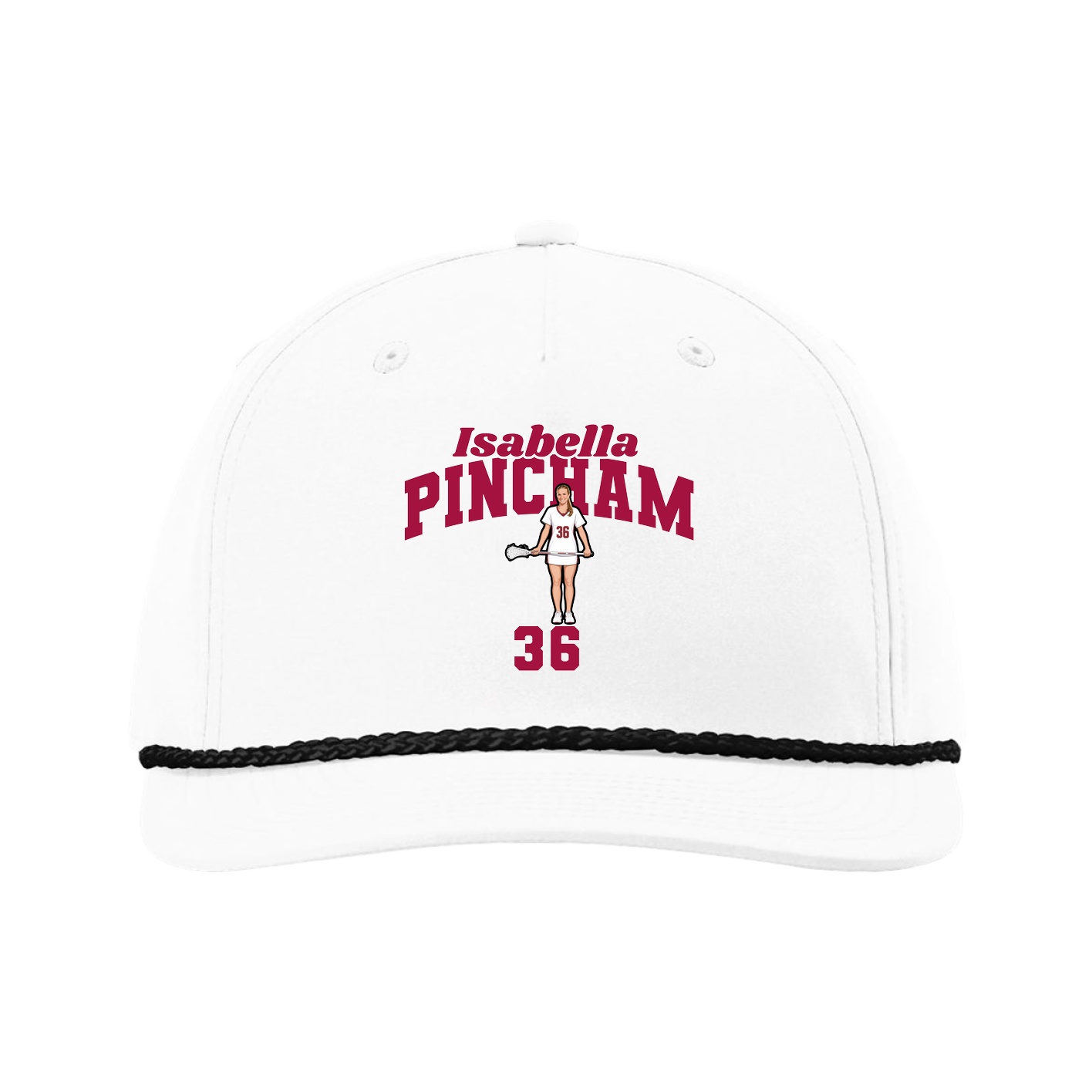 Five-Panel Classic Rope Cap — Signature Arch in White