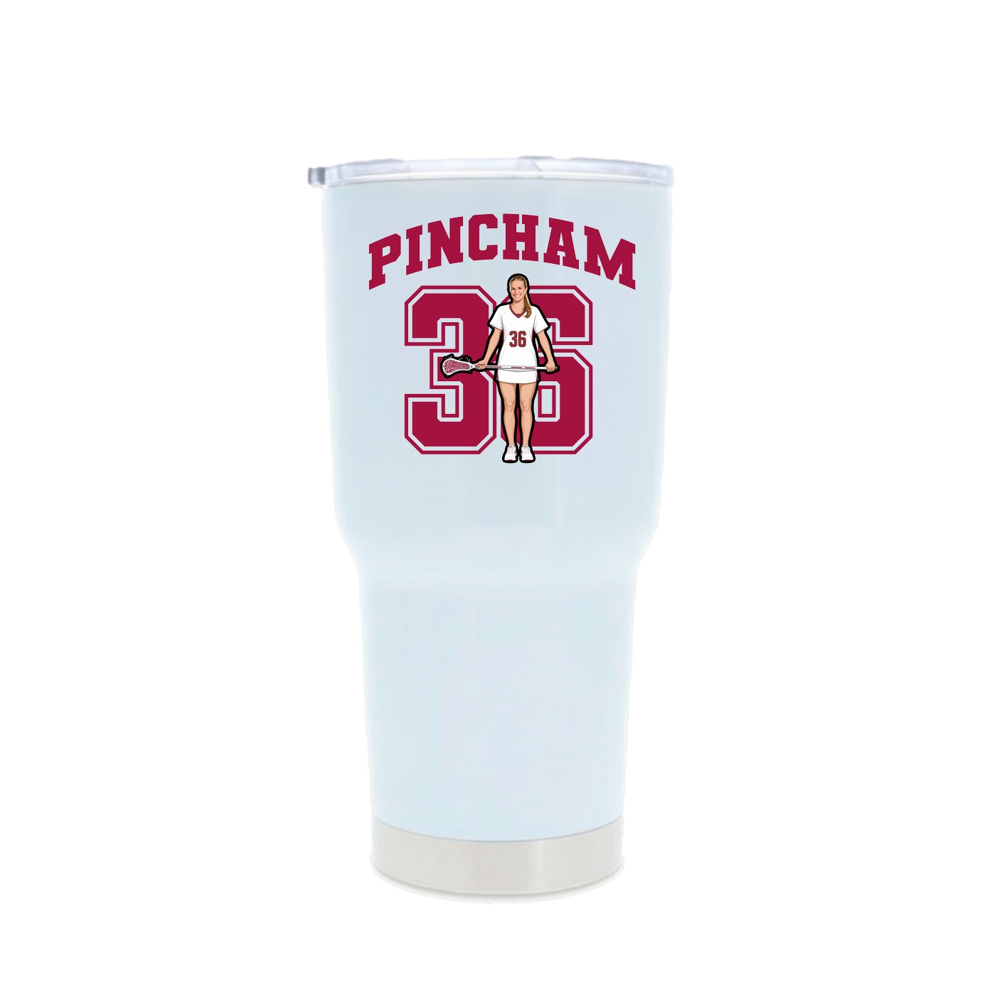 30oz Stainless Steel Tumbler — Number in White