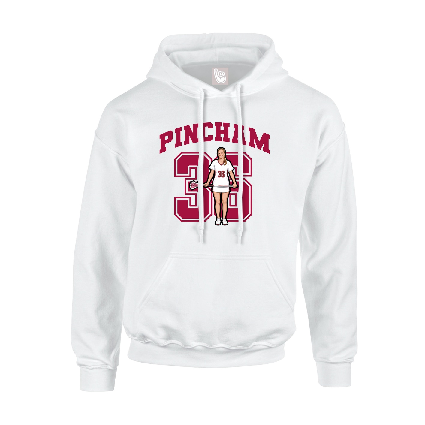 Youth Hoodie — Number in White