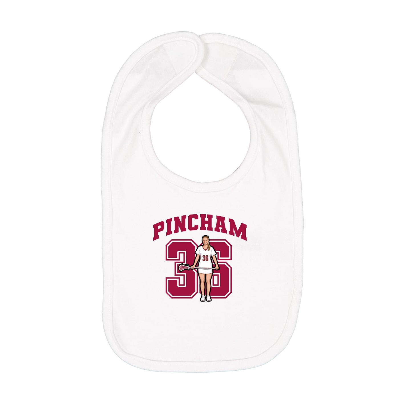 Infant Bib — Number in White