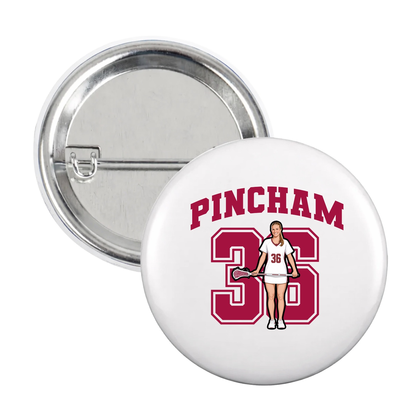 Game Day Button — Number in White