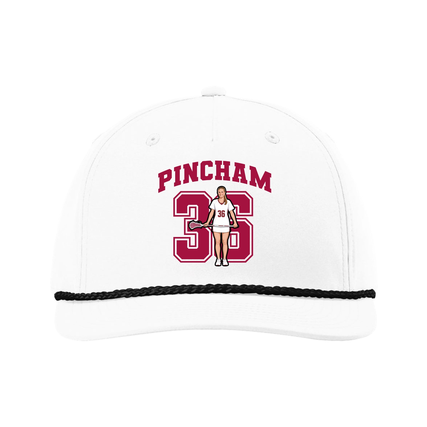 Five-Panel Classic Rope Cap — Number in White