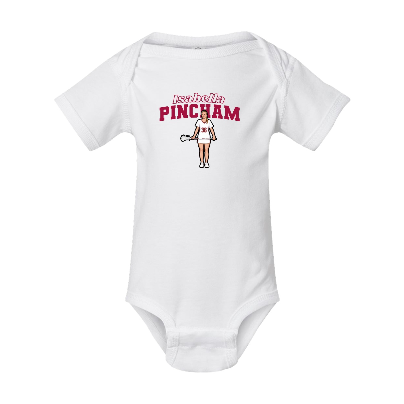 Baby Onesie — Name Arch in White