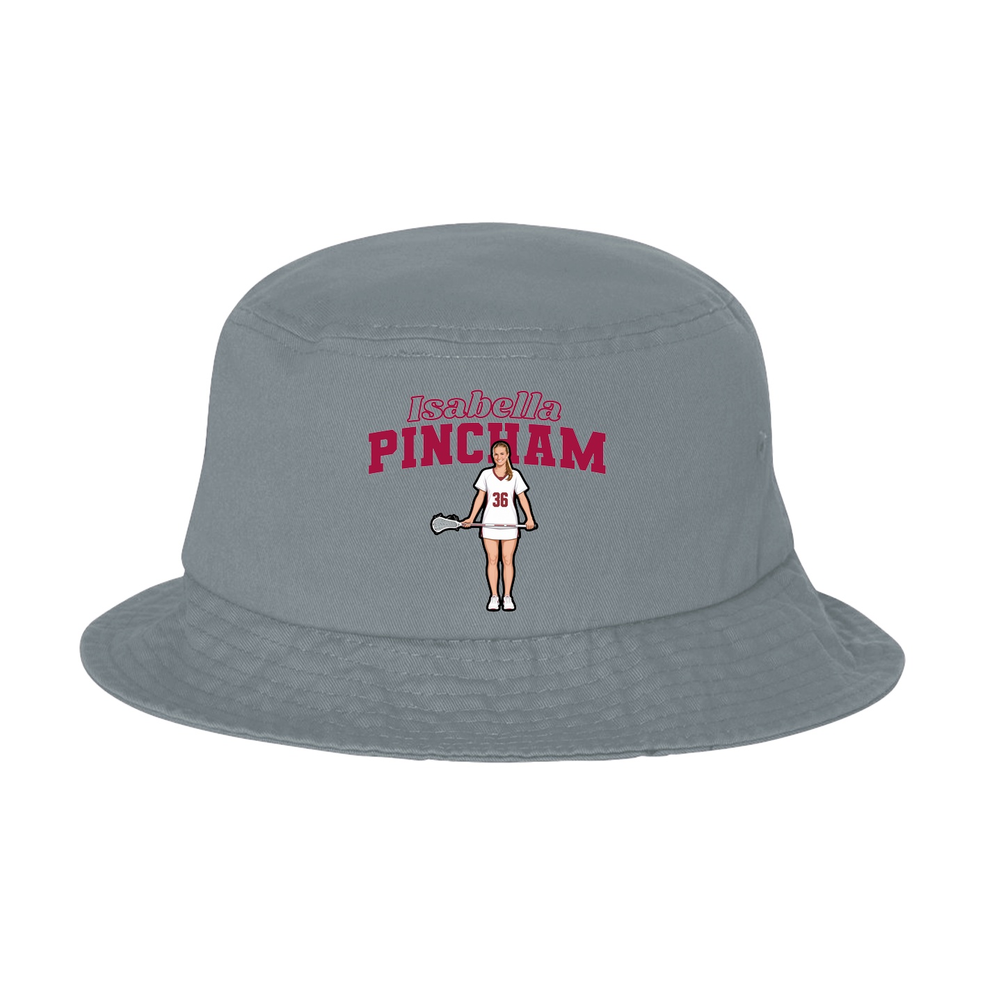 Bucket Cap — Name Arch in Grey