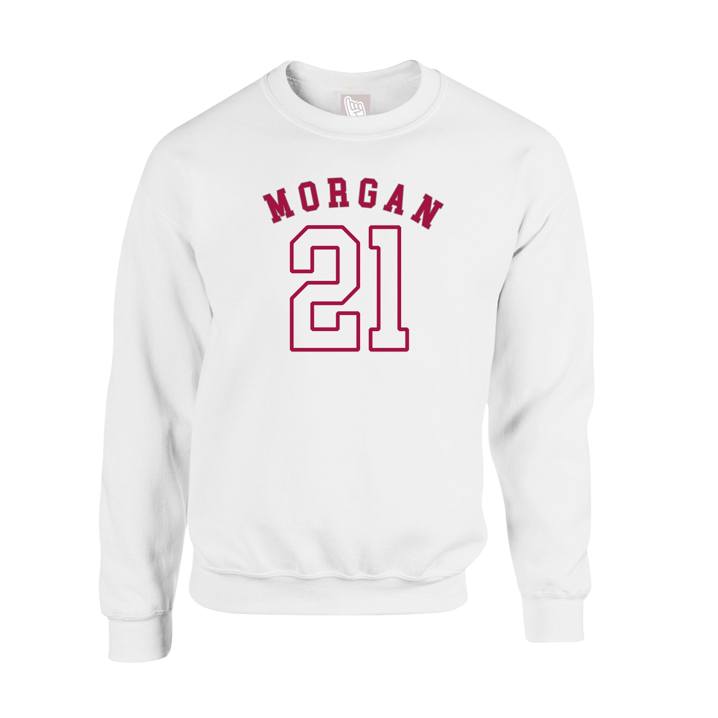 Fleece Crew — Shirsey Arch in White