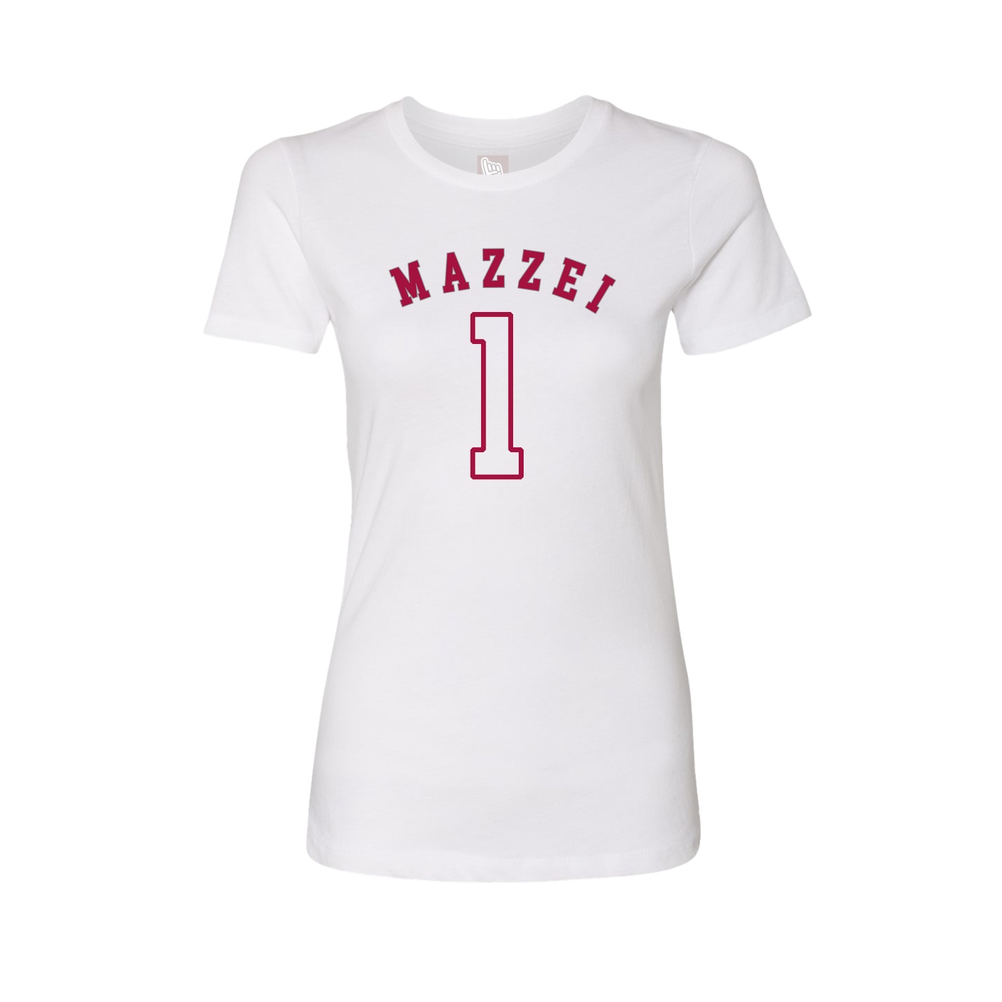 Fitted Women's Tee — Shirsey Arch in White