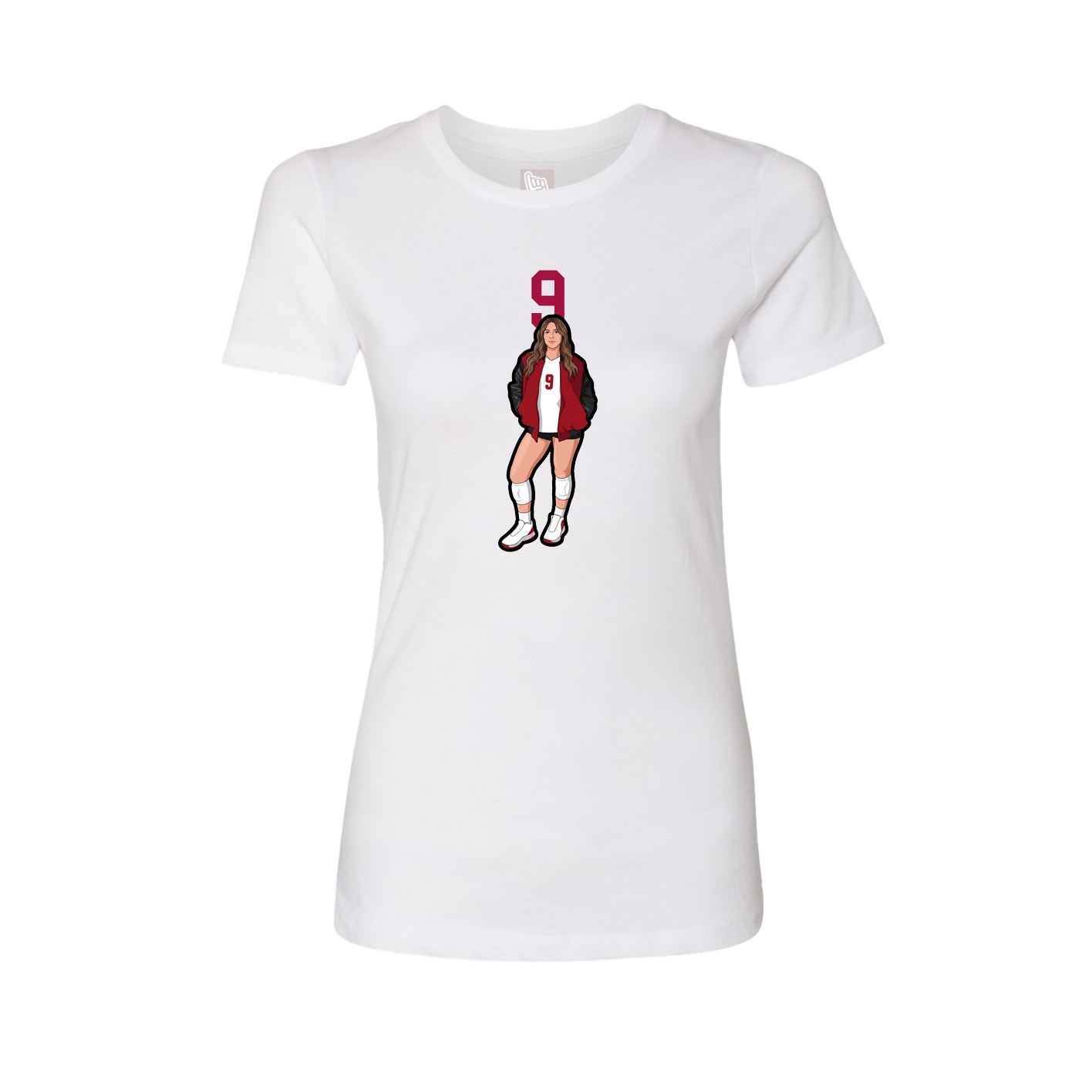 Fitted Women's Tee — Number Top in White